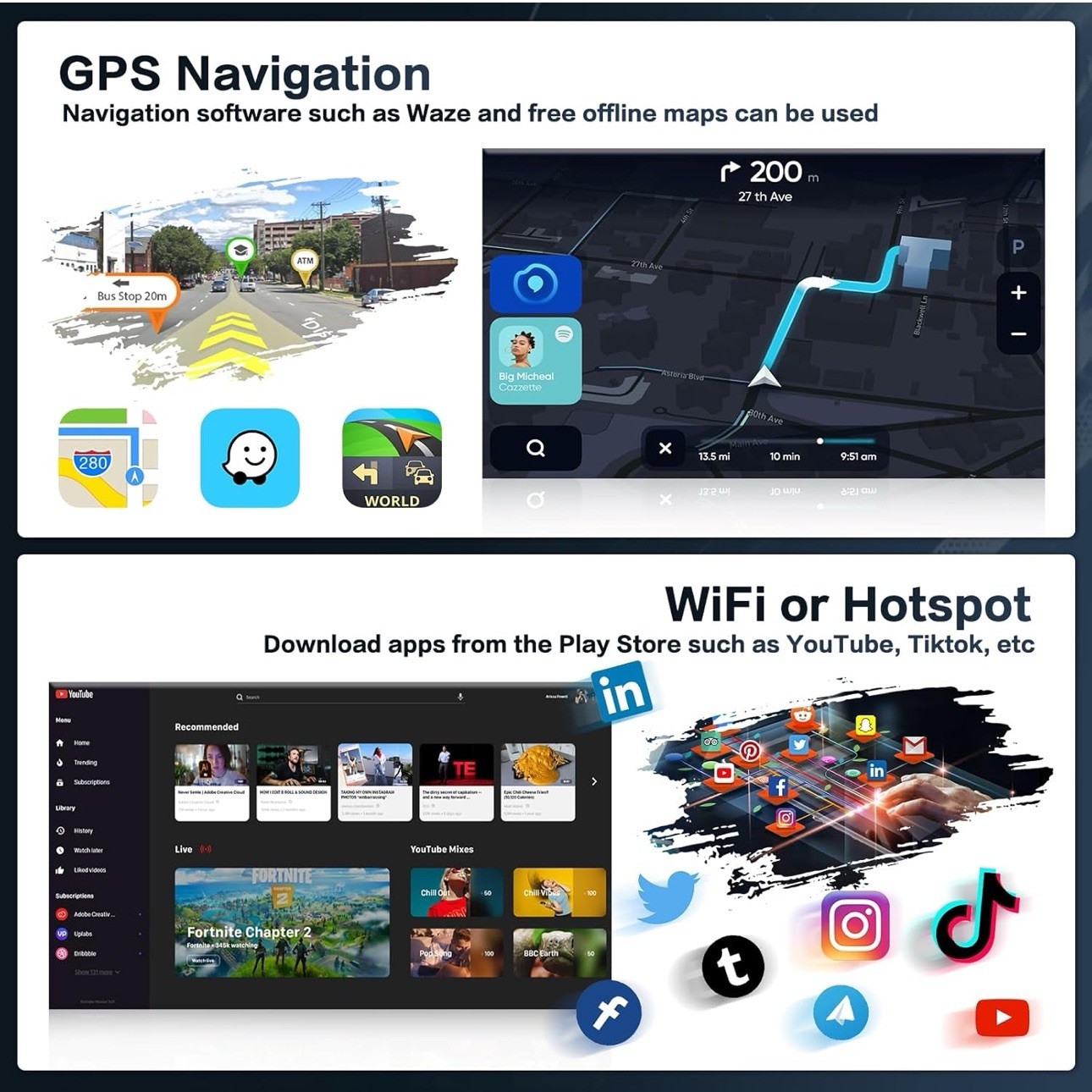 4GB 64GB Stereo for Jeep Liberty 008-2012 w/ Carplay 10.1 Screen Android 13 w Ca