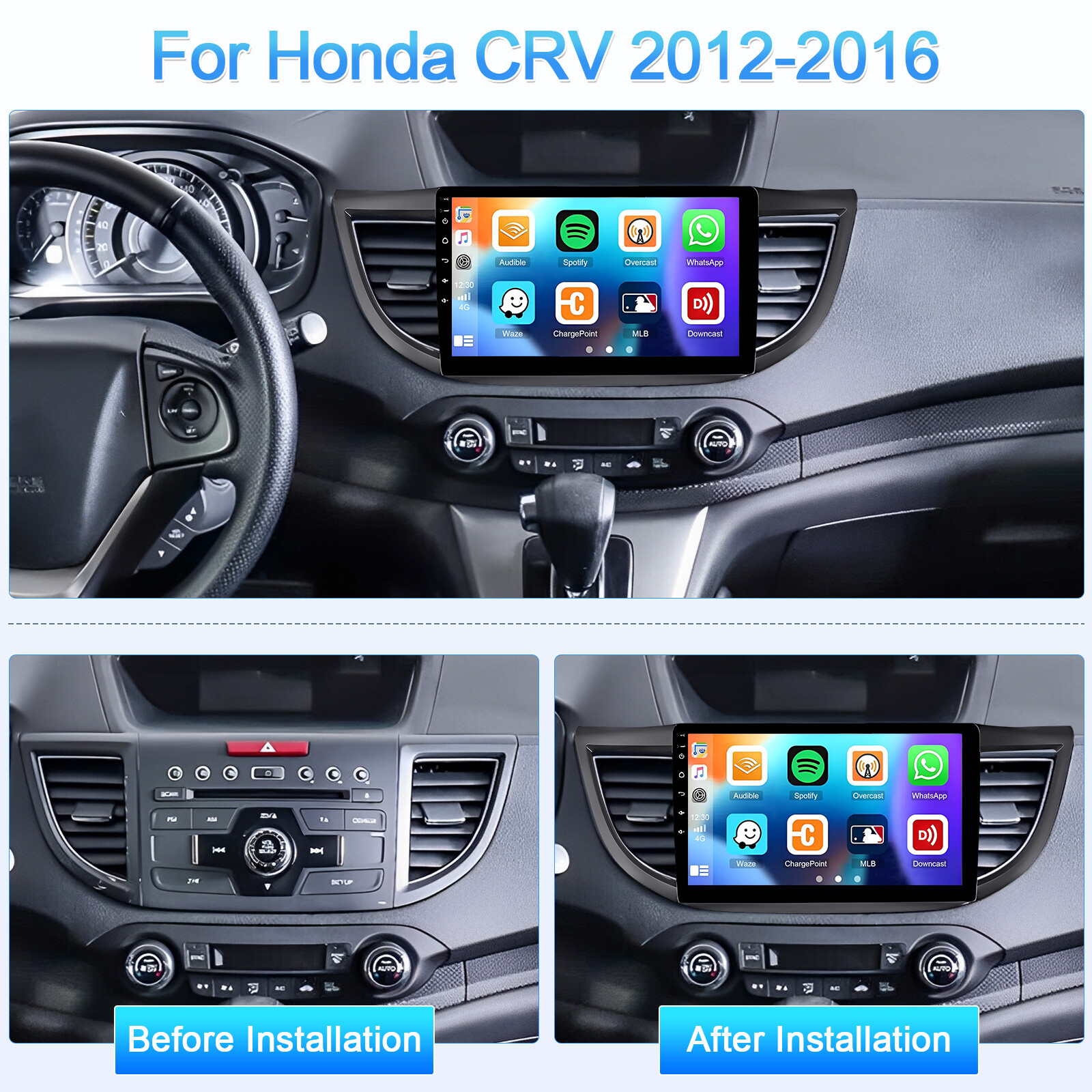 For Honda CRV 2012-2016 Fit For Carplay Android Car Stereo Radio Navi