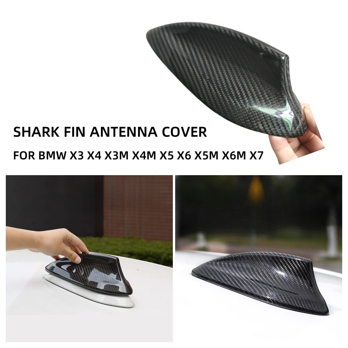 For 2014-2024 BMW X5 X5M X4 X4M X6 X6M REAL Carbon Fiber Shark Antenna Cap Cover