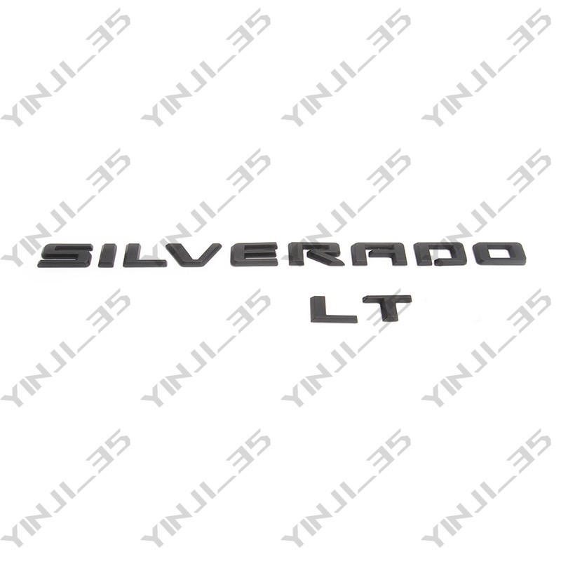 2019-2026 Chevrolet Silverado 1500 Matte Black Emblem Badge Nameplate Kit LT