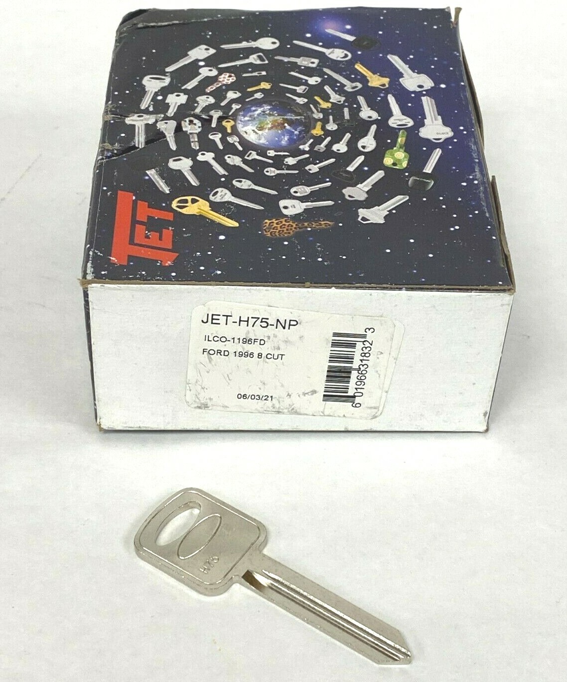 Lot of 50 ILCO 1196FD 1196 Ford Key Blank H75 8-Cut JET-H75-NP