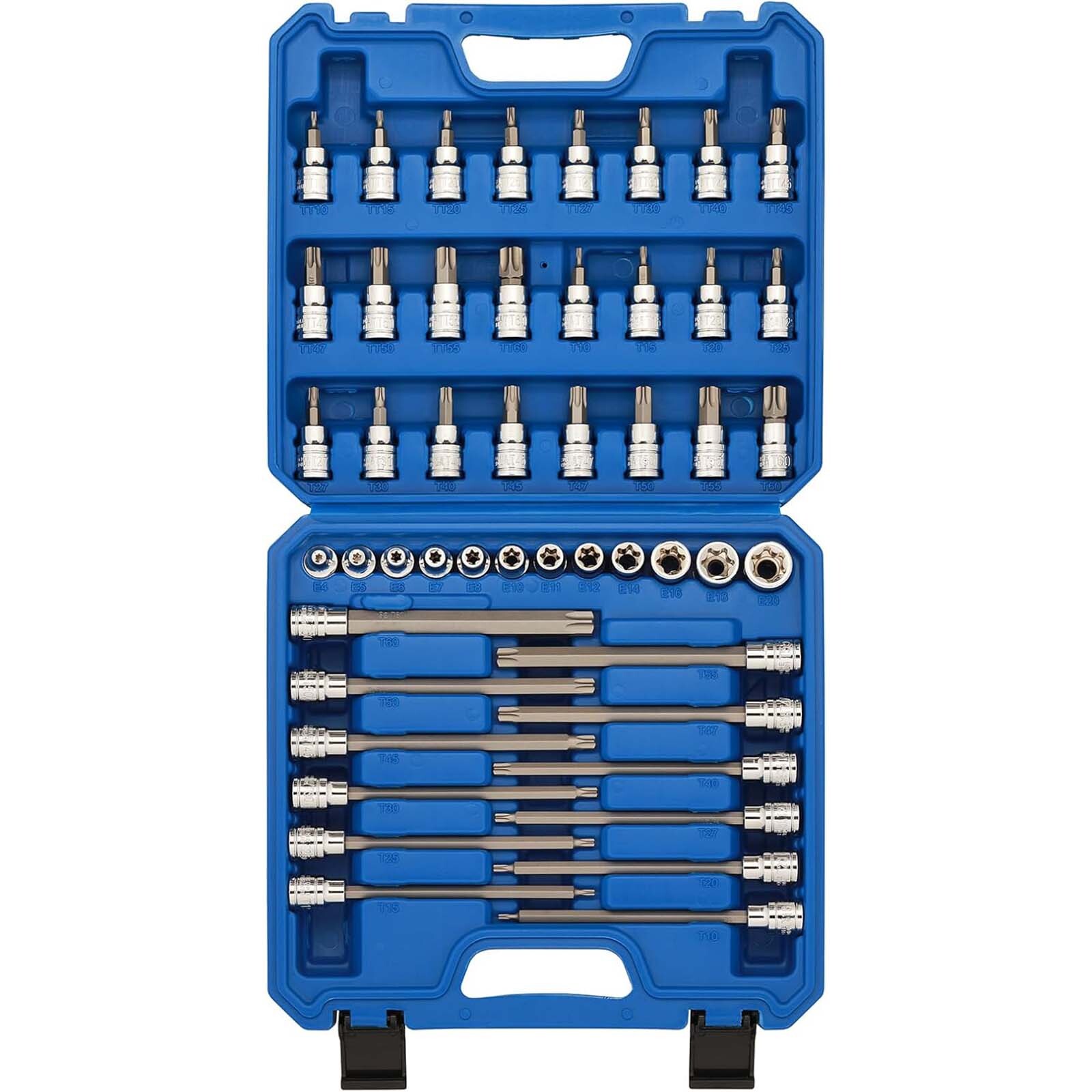8PCS 3/8″Dr.Master Torx Bit Socket Set CR-V 5.9″ Length Star Bit E4 -E20 T10-T60
