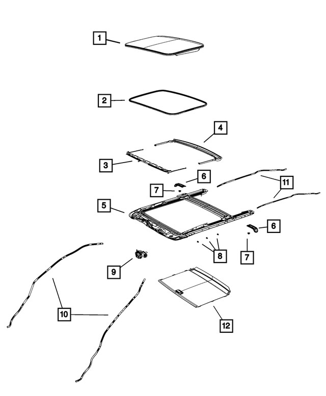 Genuine Mopar Sunroof Glass Seal 5183172AC