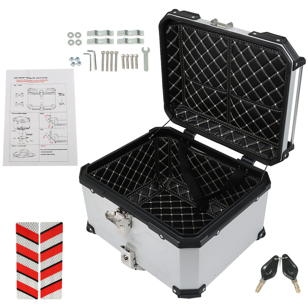 22L/45L/55L/65L Aluminum Motorcycle Trunk Tour Tail Box Luggage Storage Top Case