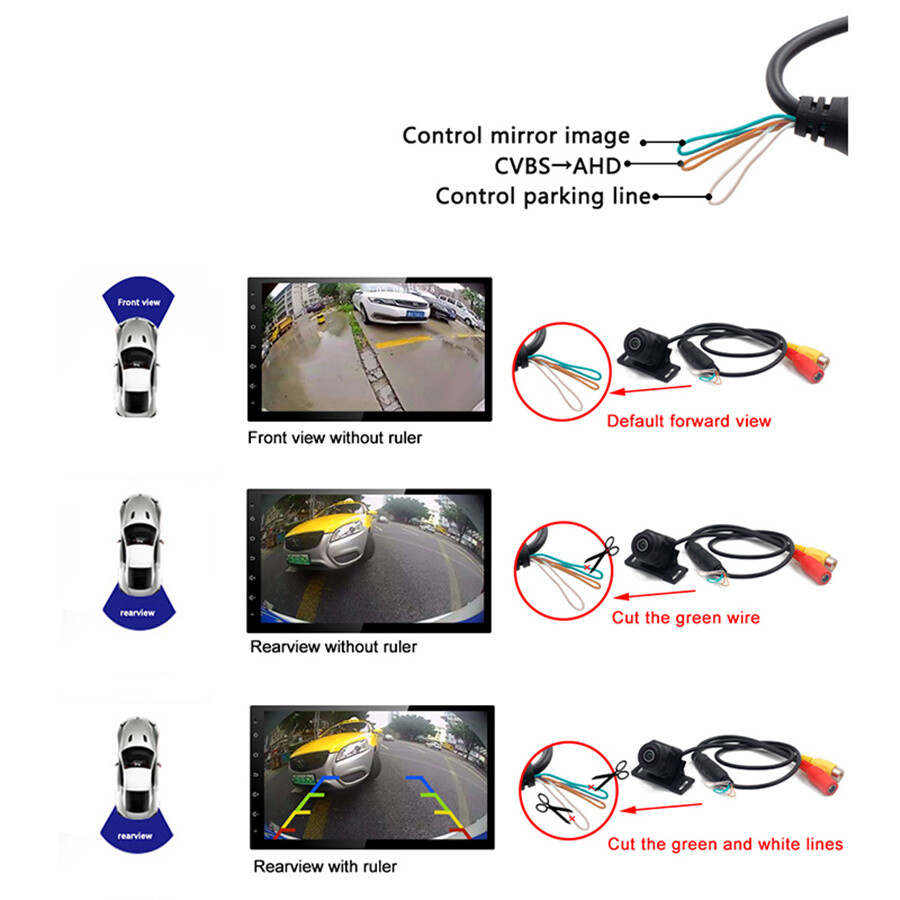 170° Fisheye Rear View Camera Reverse Backup Parking Cam Night Vision AHD/CVBS