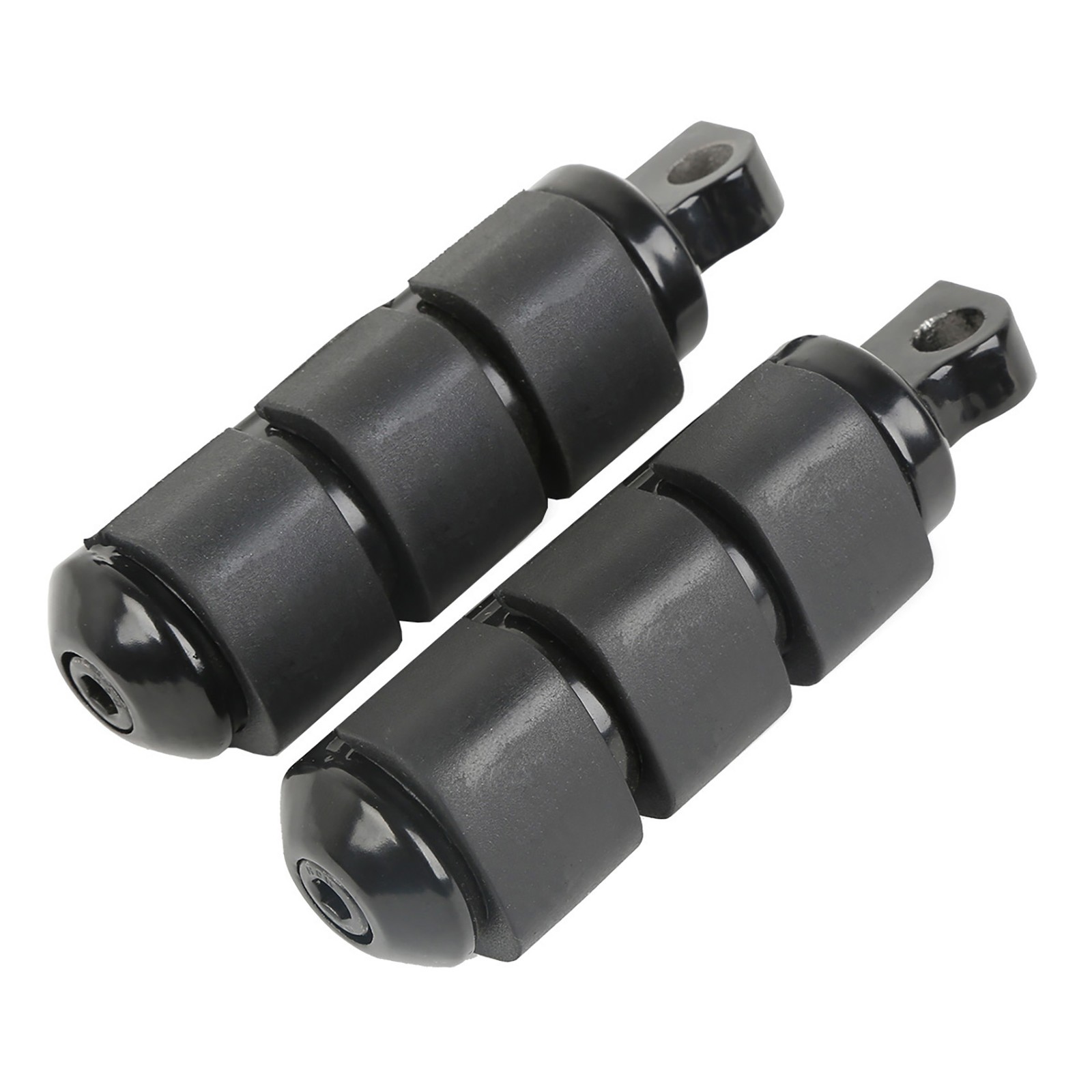 Black Anti Vibration Rubber Footpeg FootRest For Harley Softail Dyna Low Rider