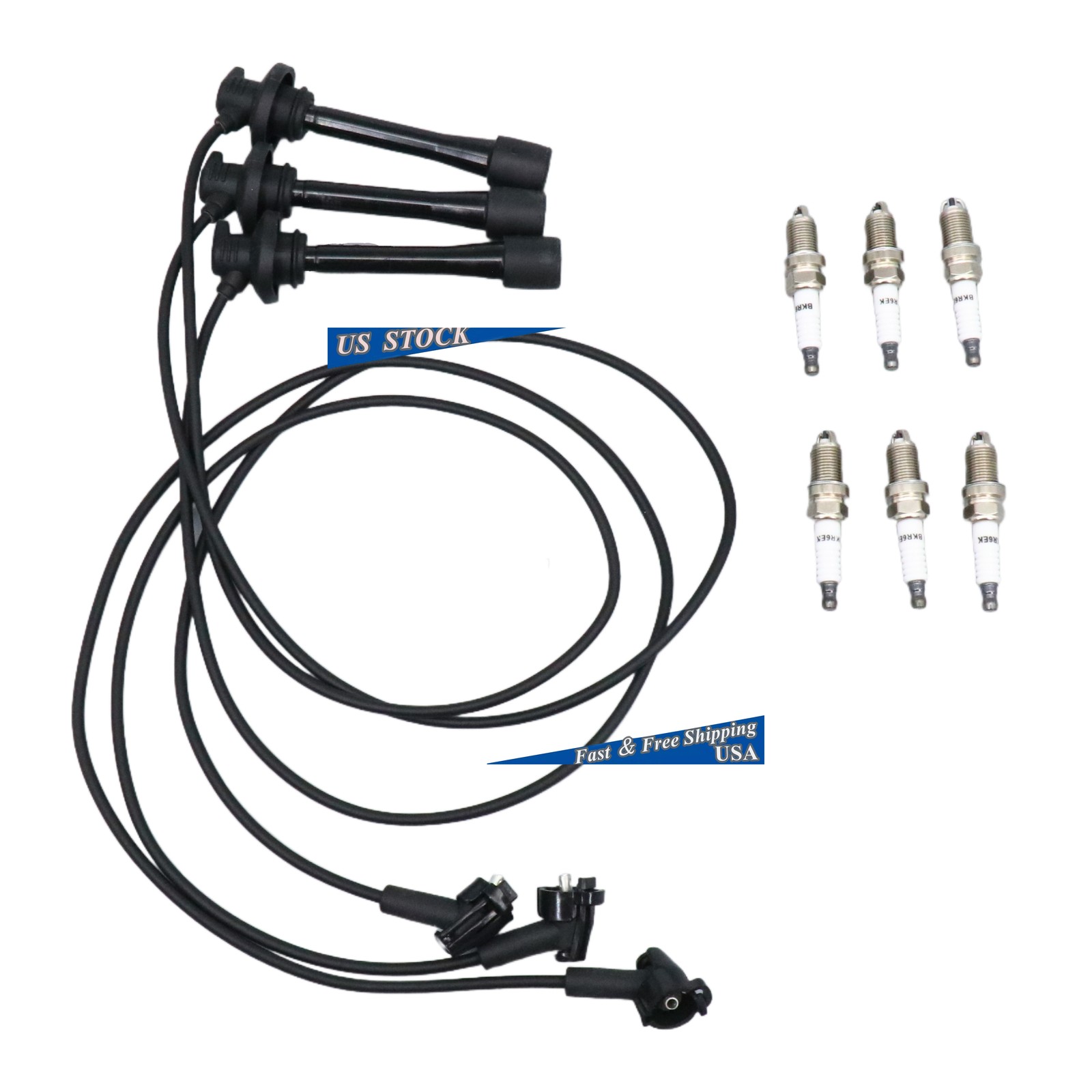 3X Wire Set TE66 & 6X Spark Plug K16TR11 For Toyota 4Runner Tacoma Tundra New US