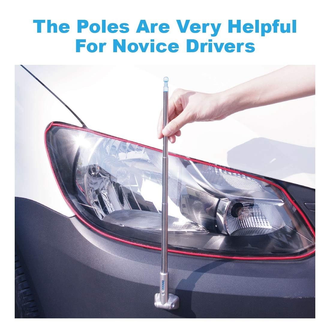 Hypersonic Corner Antenna Bumper Pole Safety Guard for 28.8*4.5*2.3CM, Silver