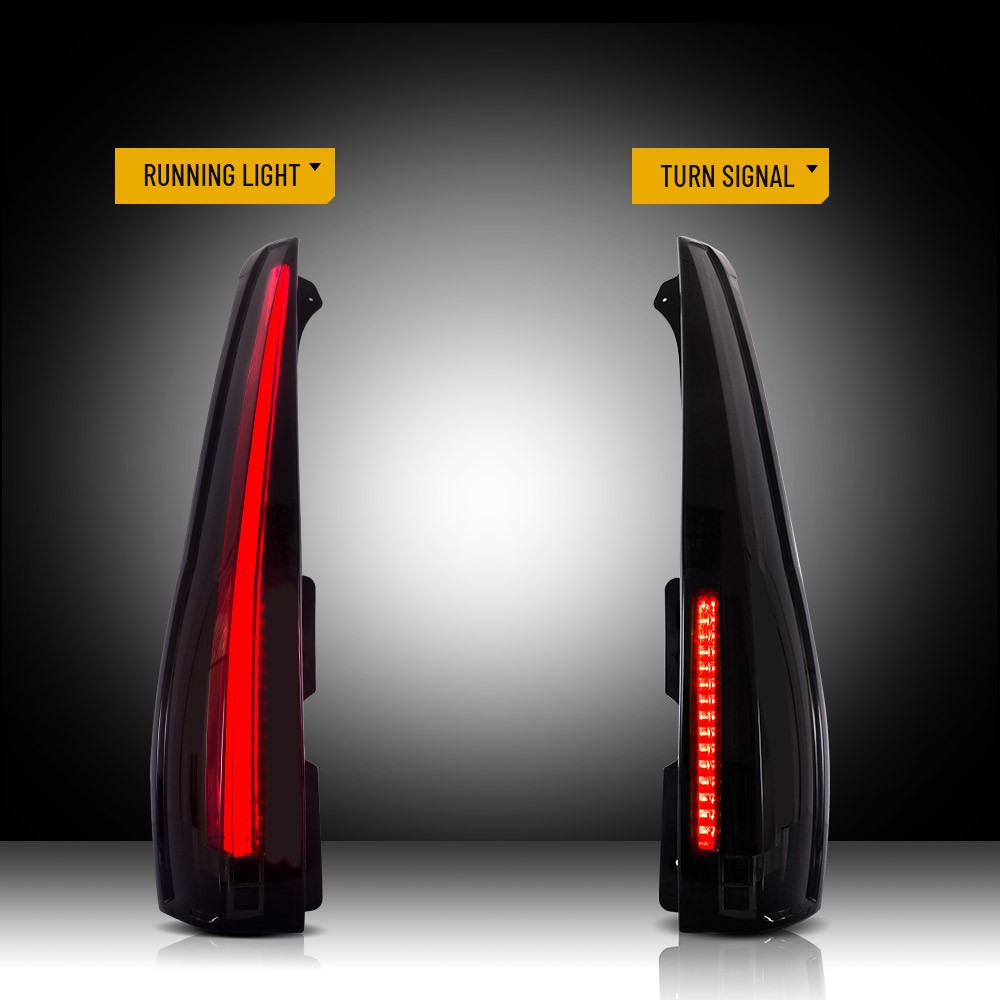 VLAND Smoked LED Tail Lights For Cadillac Escalade 2007-2014 Enhanced Visibility