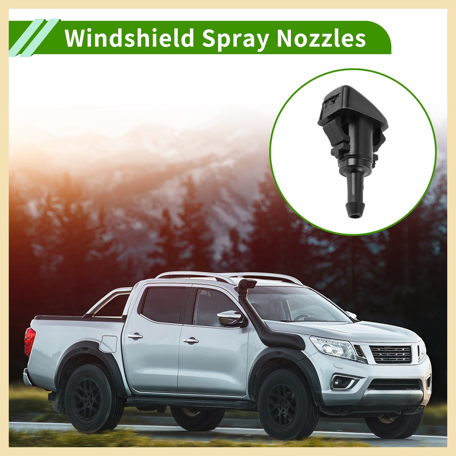 Windshield Washer Nozzle w/ Hose Connector for Mitsubishi No./ 1 Set New