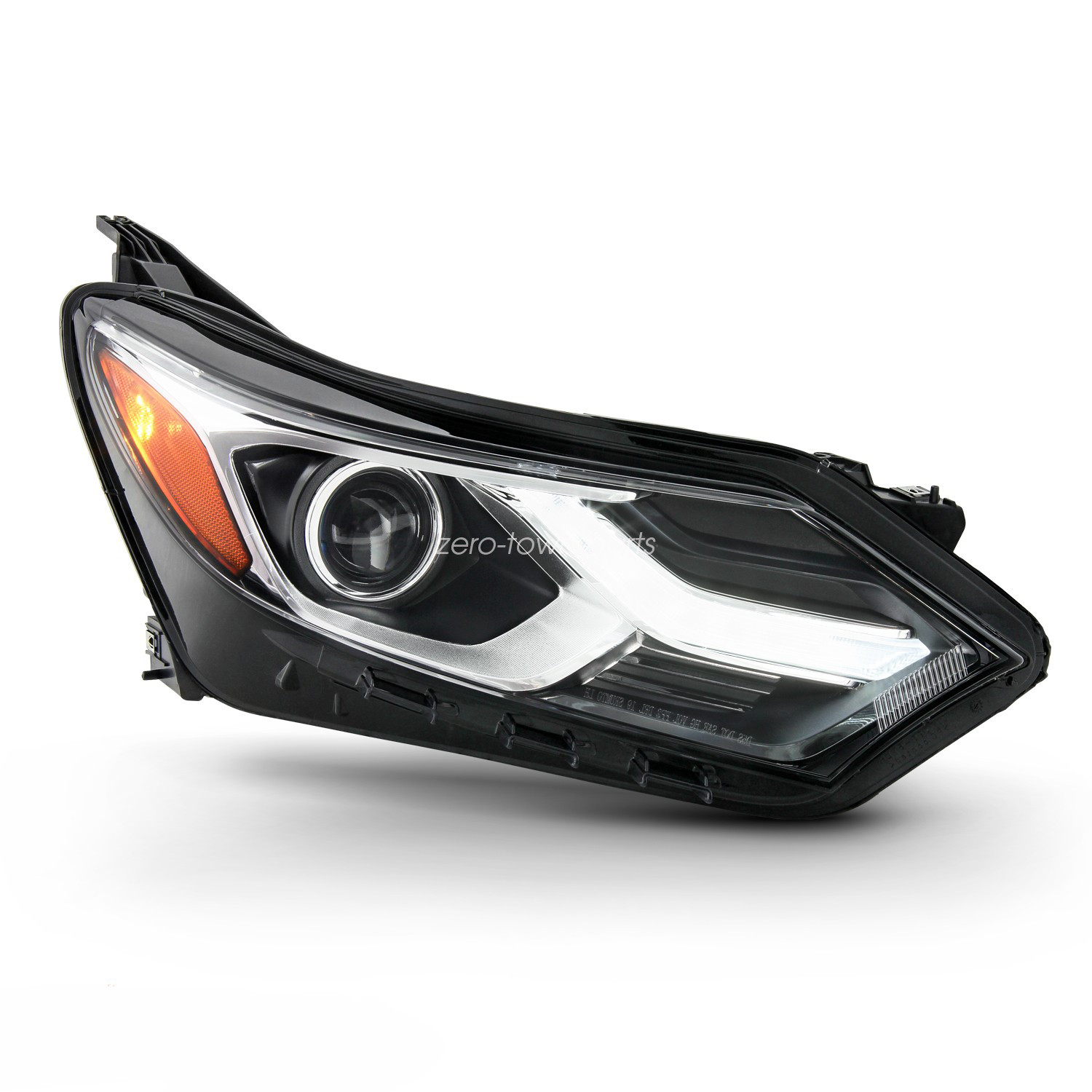 Pair For 2018-2021 Chevy Equinox [Halogen Type] LED Tube DRL Black Headlights
