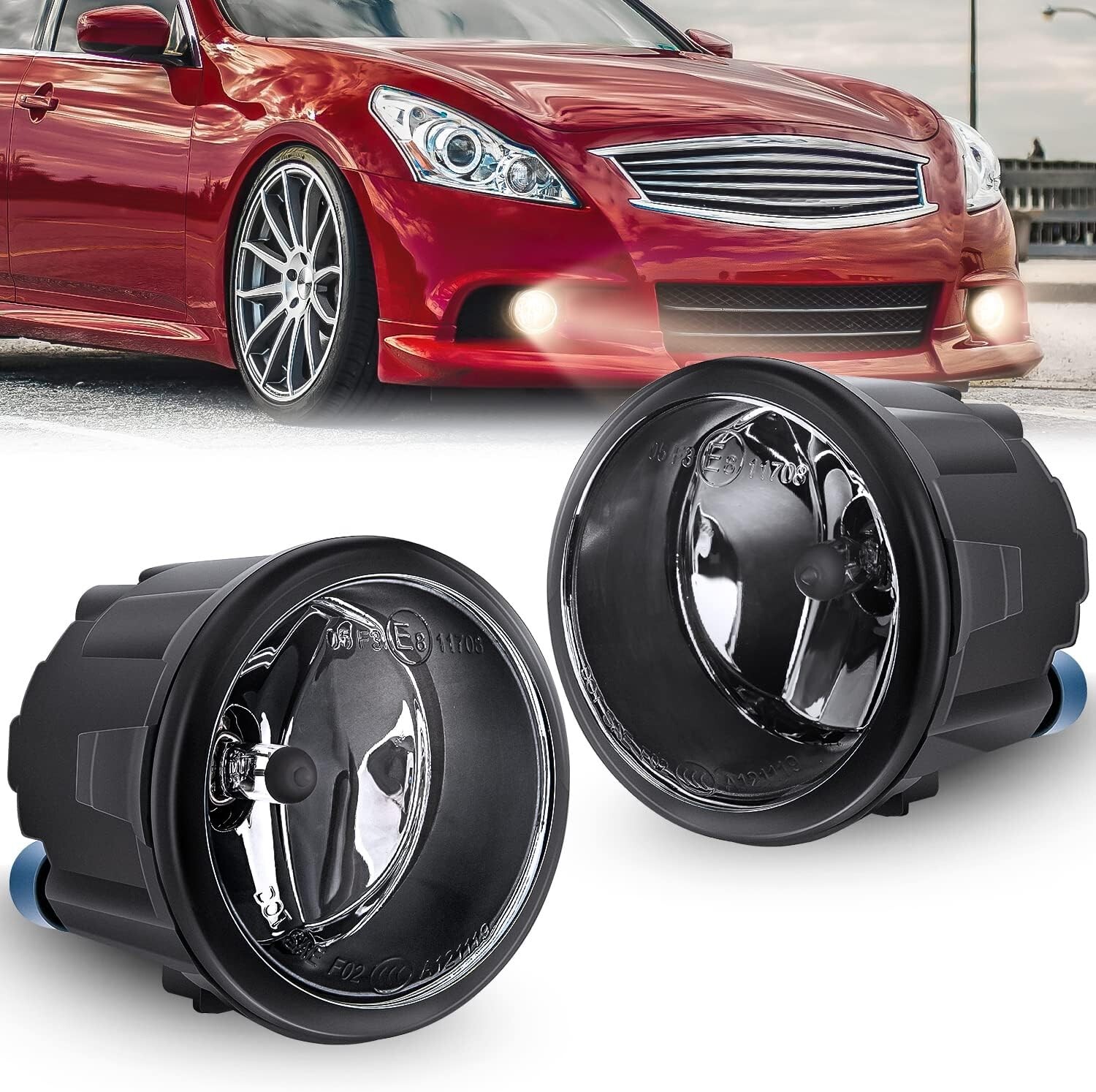 Nilight Fog Lights Assembly Compatible with 2007-2012 Versa 2 Years Warranty