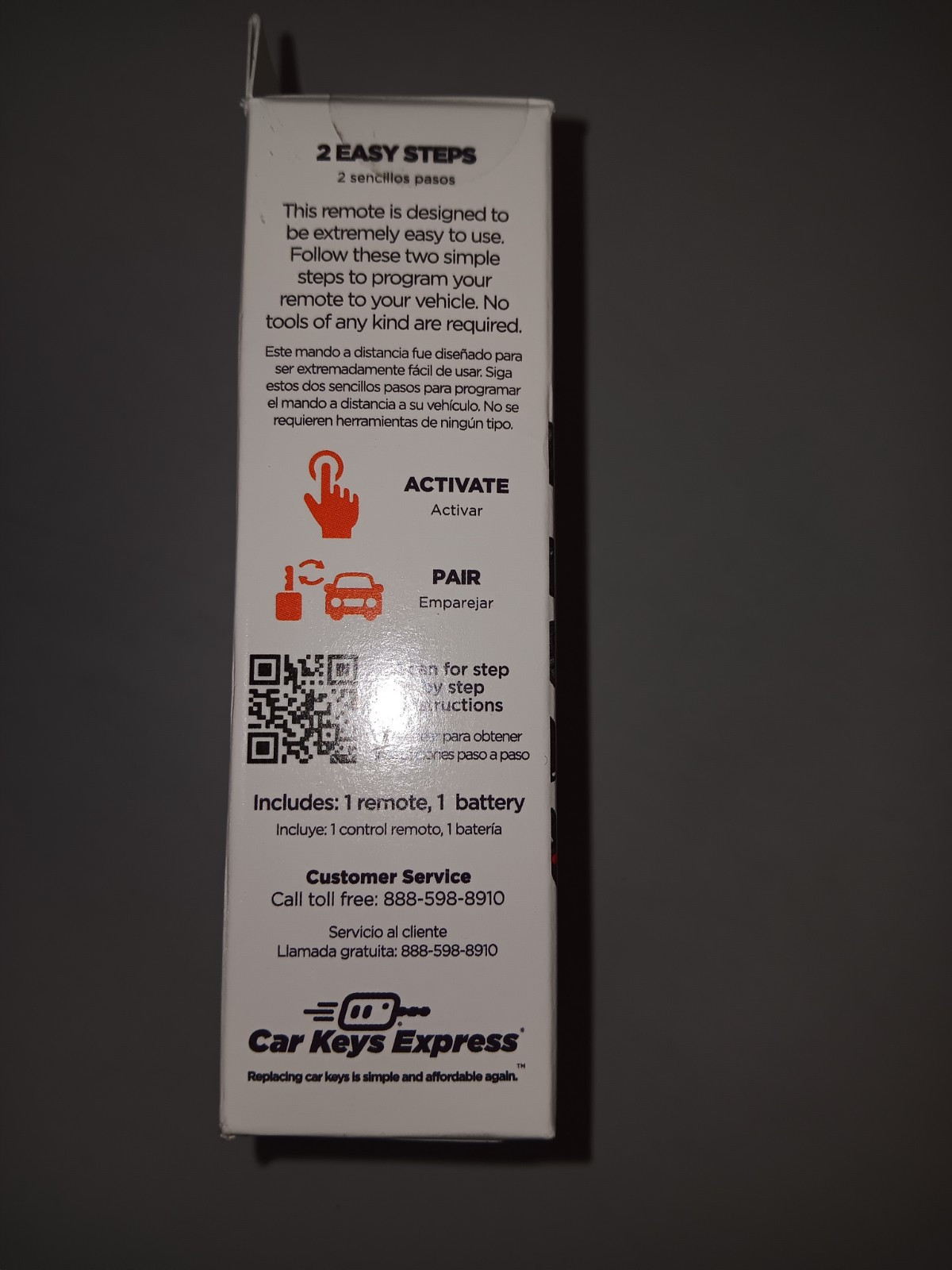 Car Keys Express Replacement Car Remote 2 Steps Includes Remote & Battery