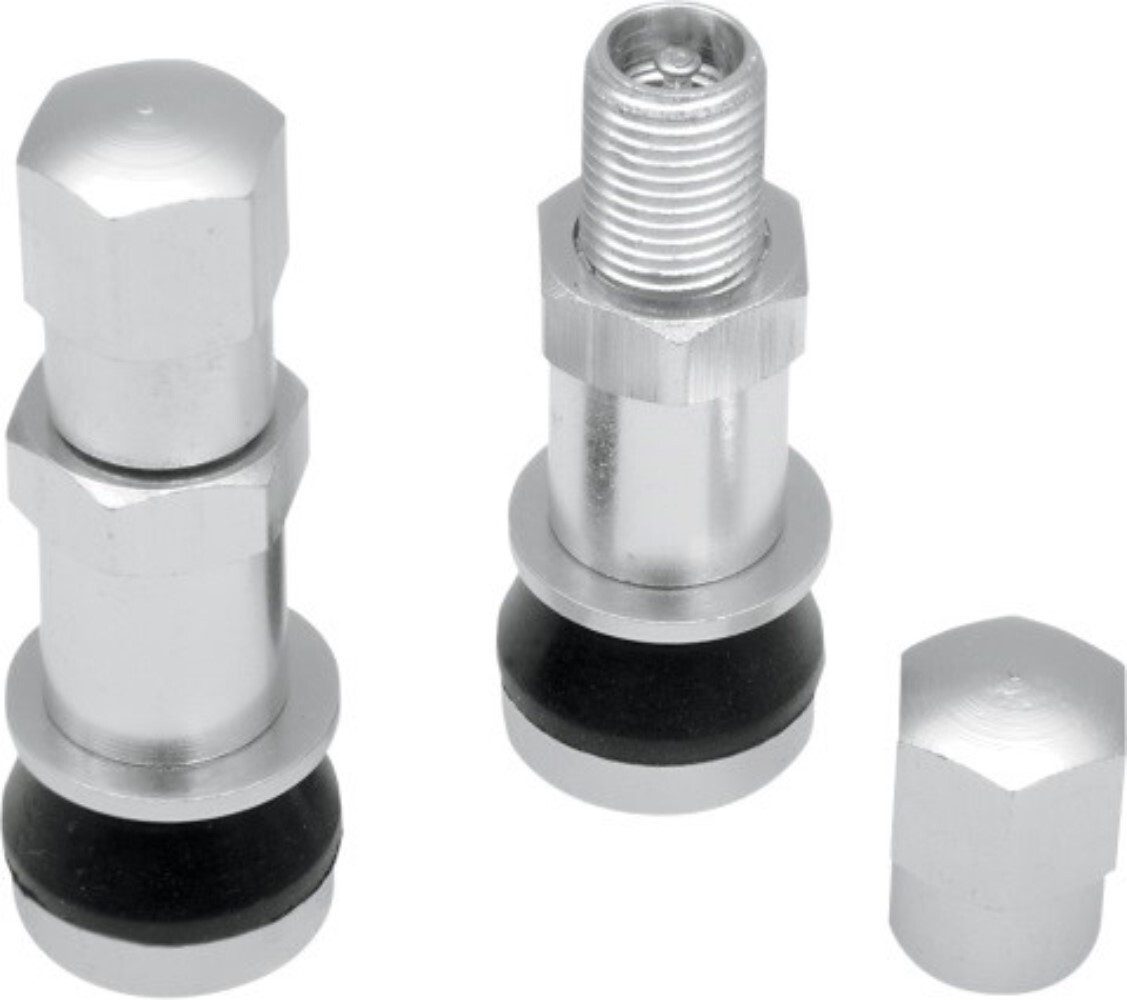 Drag Specialties 0360-0010 Chrome Metal Valve Stems for 0.30″ Rim Hole Tubeless