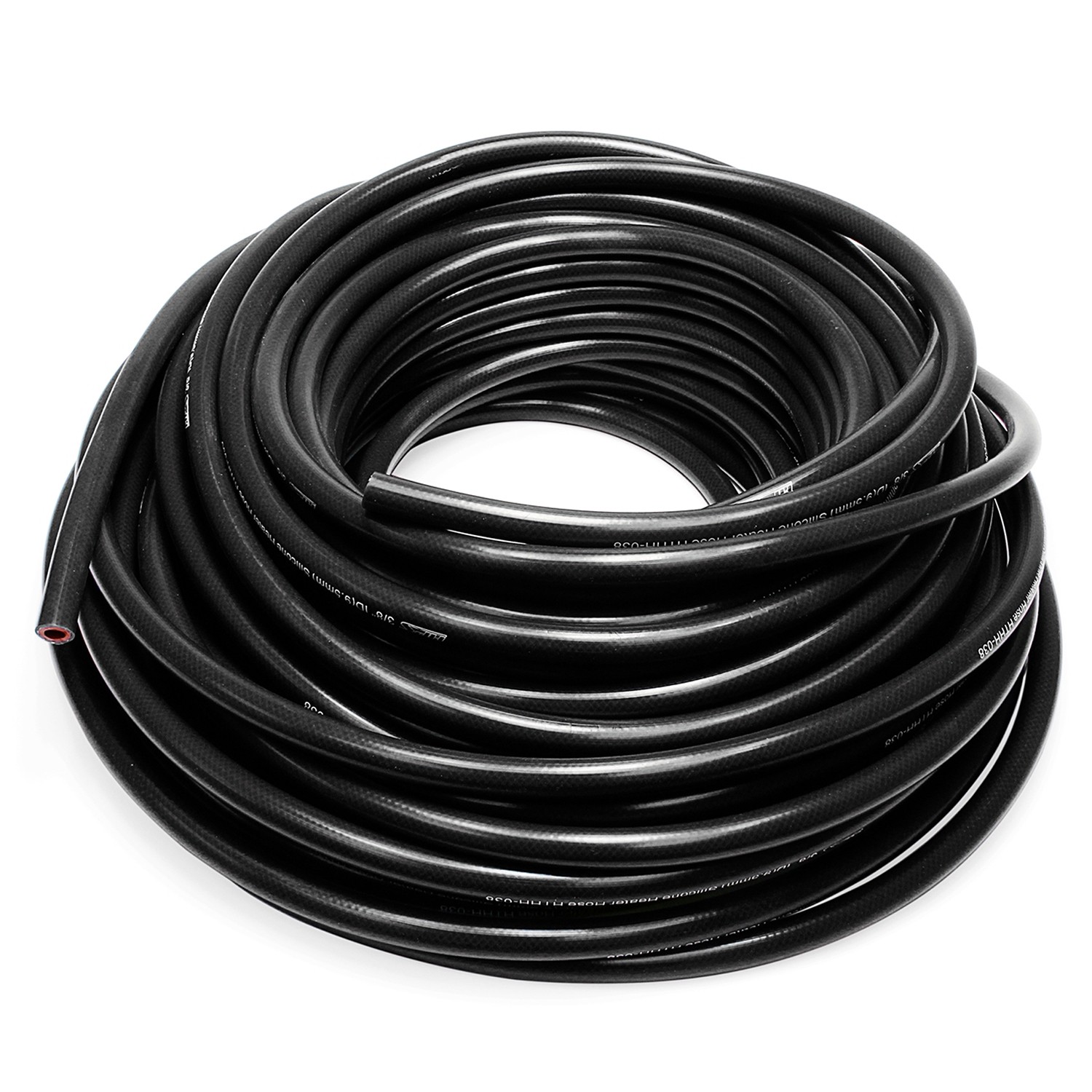 HPS Silicone Heater Hose Black 0.12″ (3mm) ID 0.35″ (9mm) OD 50 Feet 1-ply