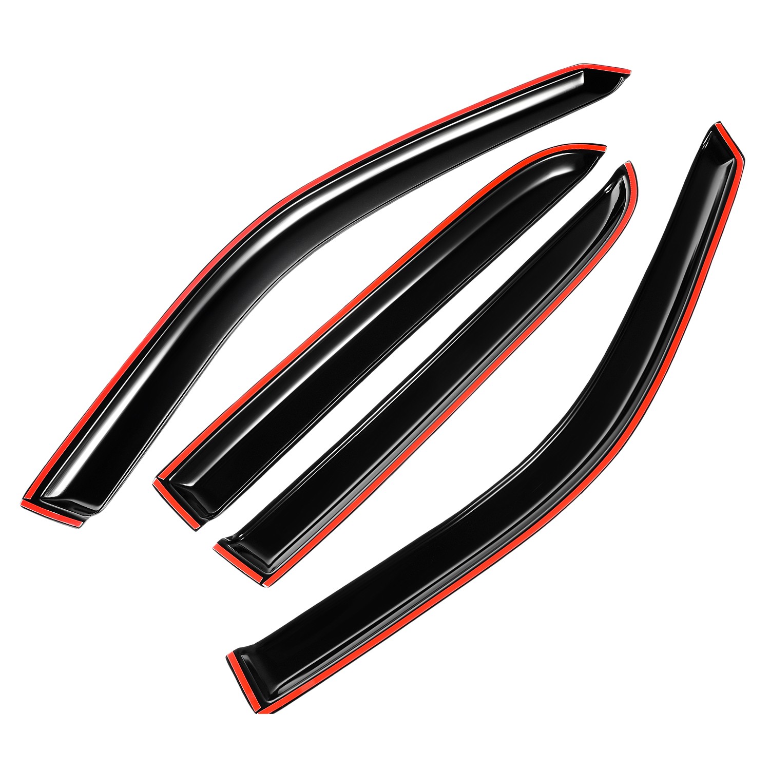 For 2009-2018 Dodge Ram 1500 Crew Cab Window Visor Vent Rain Guards Tape-on