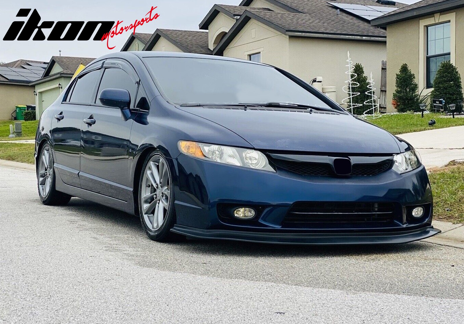 Fits 09-11 Honda Civic FA5 4Dr Sedan Ikon Aero DP Front Lip Bumper Splitter