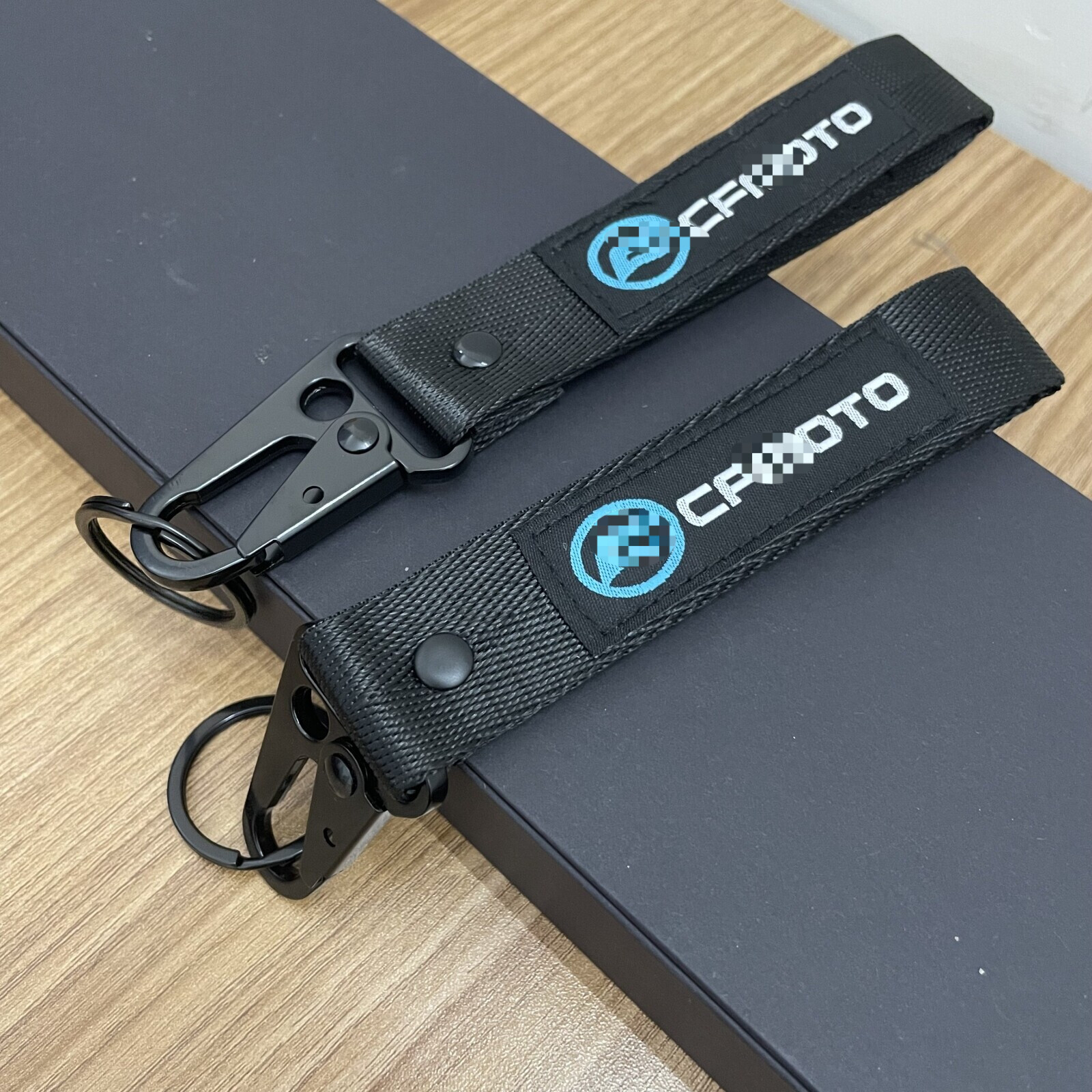 Keychain Metal Ring Hook Strap Lanyard Backpacks Black 2x For CFMOTO Racing