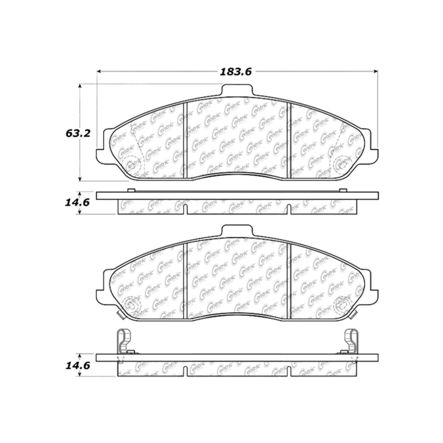 Centric Front Disc Brake Pad for Corvette, XLR, GTO (106.07310)