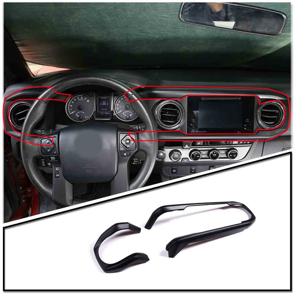 Matte Black Center Console Dashboard Panel Frame Trim For Toyota Tacoma 2016-22
