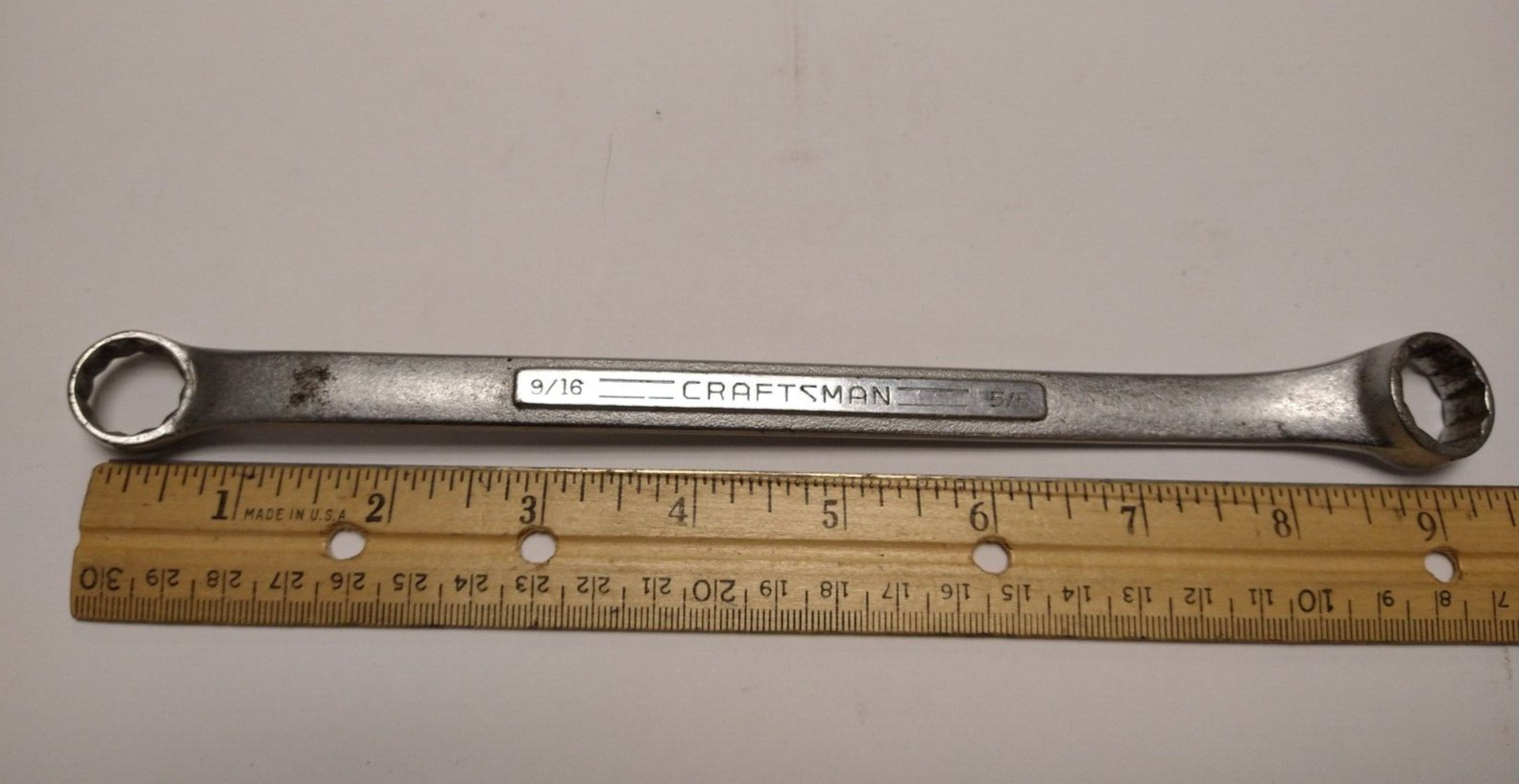 Craftsman 9/16″ 5/8″ Box Wrench Vintage V Series Made in USA Flat A T207