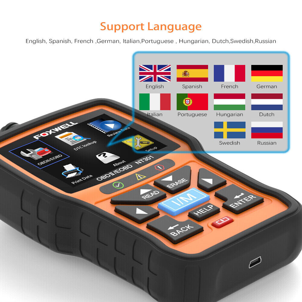 Foxwell NT301 Diagnostic Scanner Code Reader Check Engine Light Read Clear Code