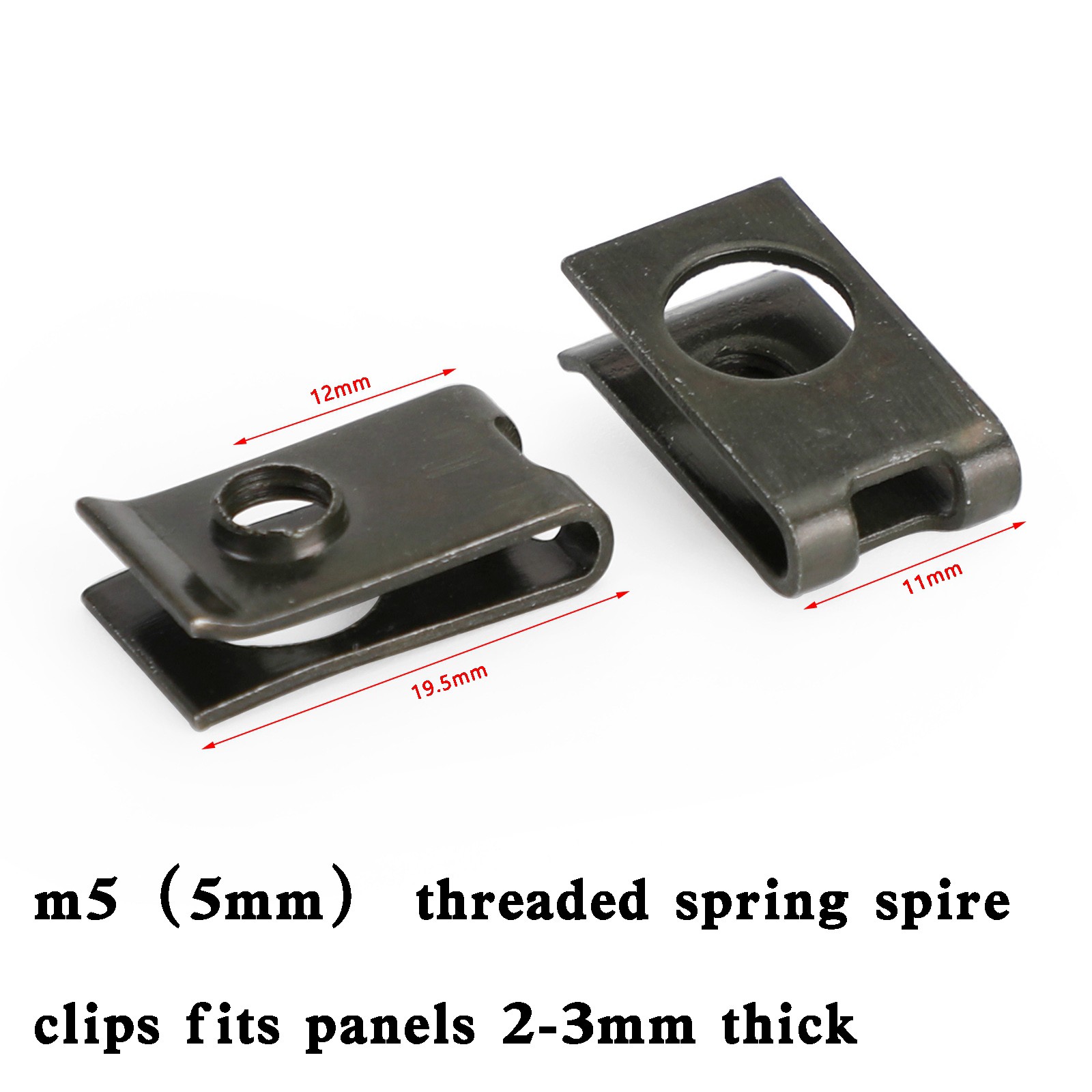M5 5MM THREAD ZINC PLATED SPRING SPIRE C CLIPS U NUTS SPEEDCLIPS CHIMNEY QTY 10#