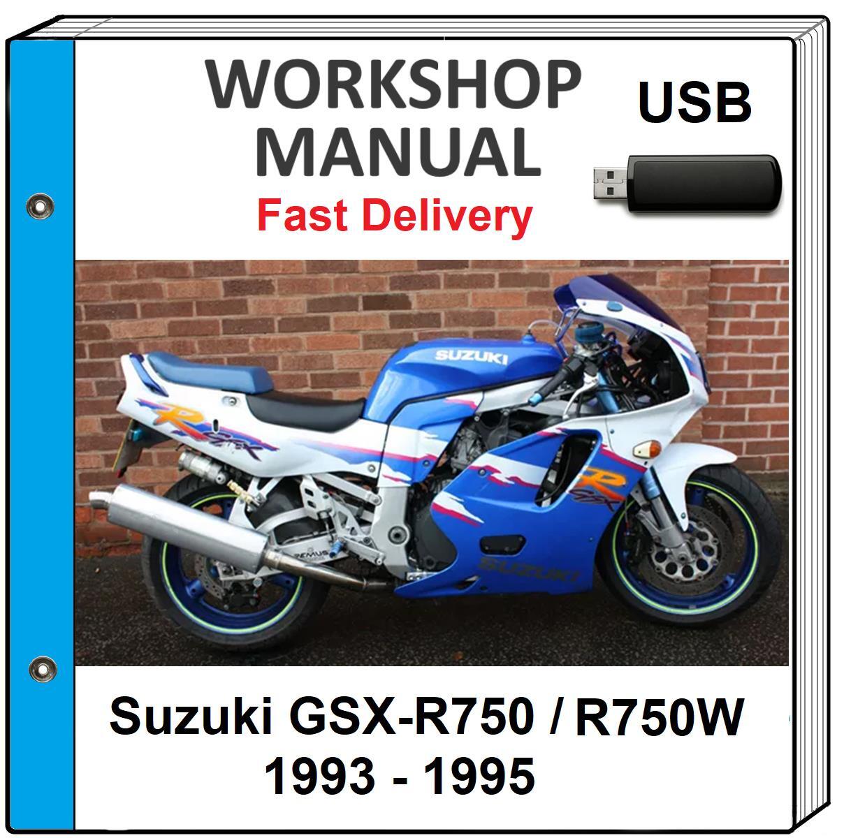 SUZUKI GSXR750W GSXR-750W 1993 1994 1995 1996 SERVICE REPAIR SHOP MANUAL USB