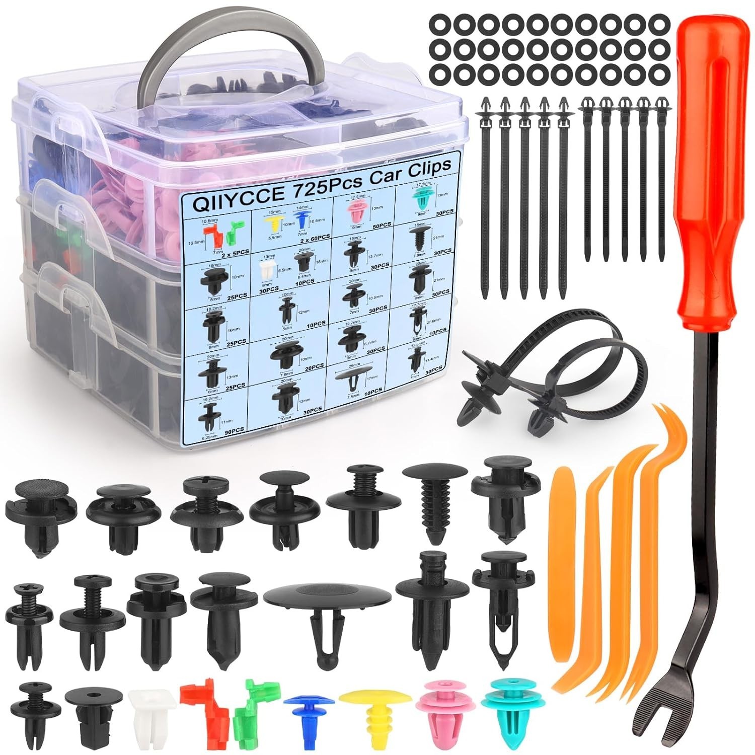 Universal 725Pcs Auto Fasteners Set – 23 Sizes for Toyota, Ford, Honda & More
