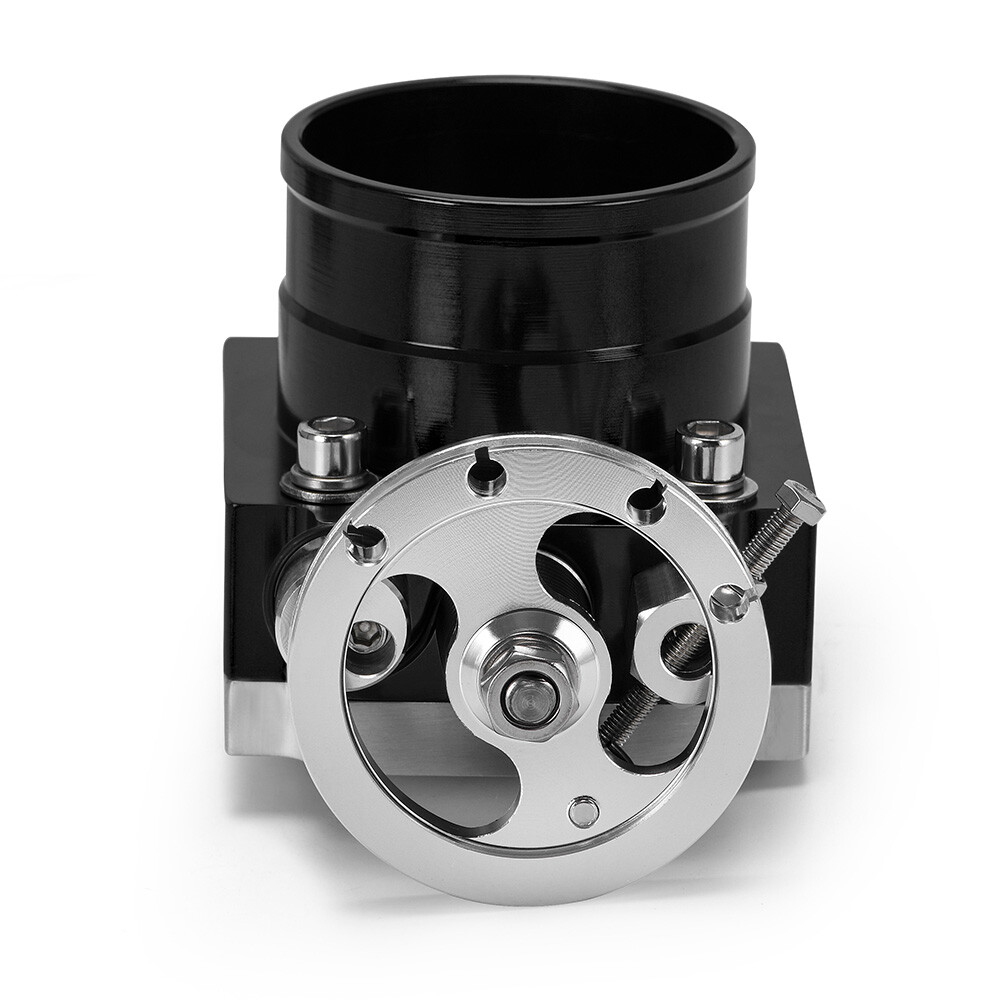 Universal 70MM 2.75″ High Flow Intake Aluminum Manifold Billet Throttle Body BK