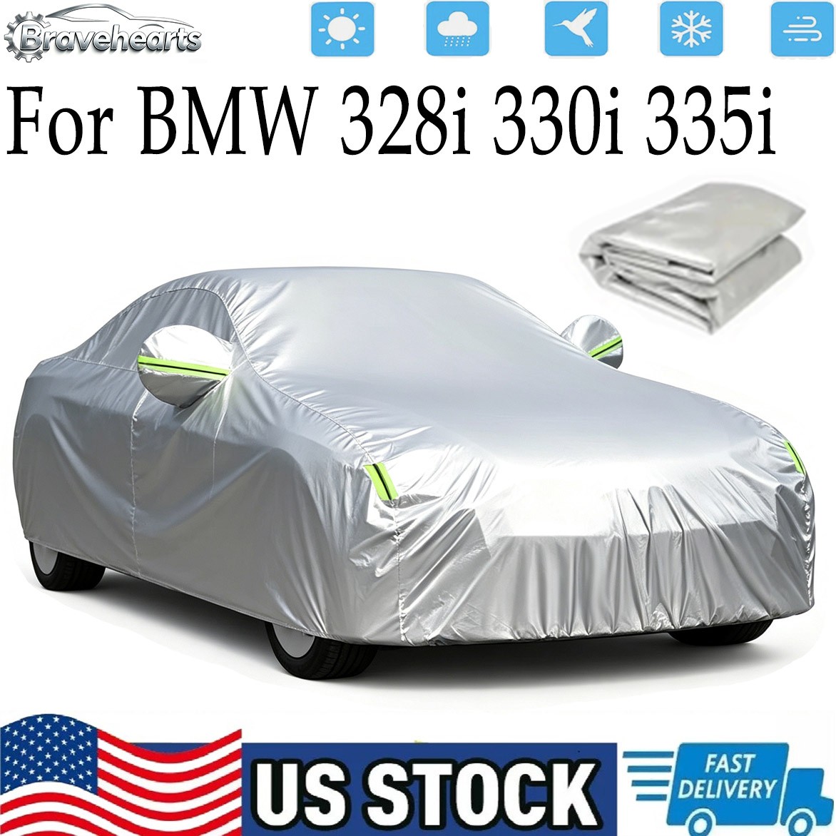 For BMW 328i 330i 335i Outdoor Full Car Cover Waterproof Sun Protection w/ bag