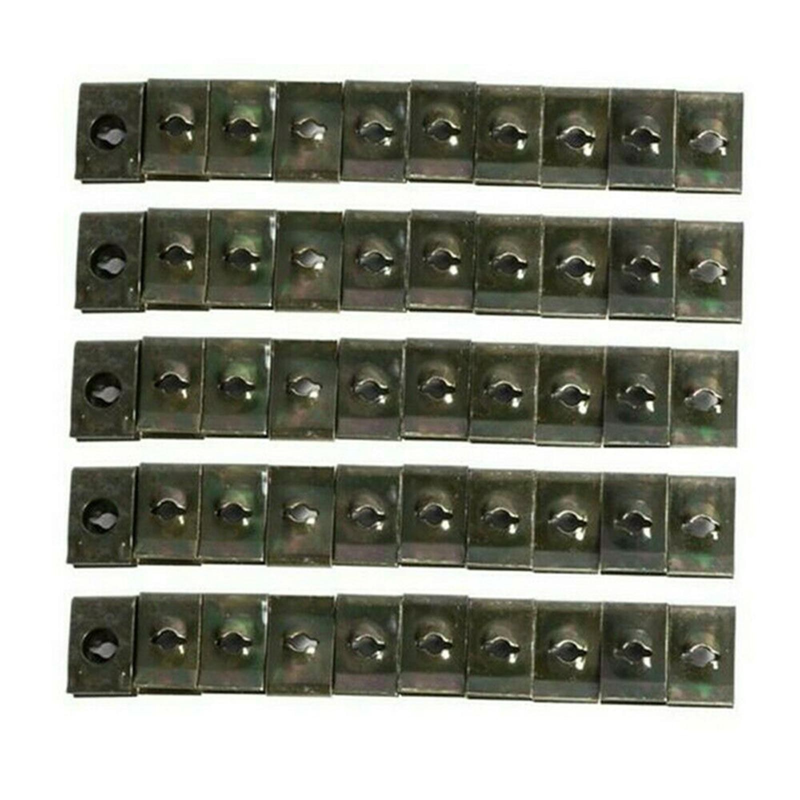 50PCS U-Type Metal Car Speed Fastene Self Tapping Screw Spire Clip Spring Plate