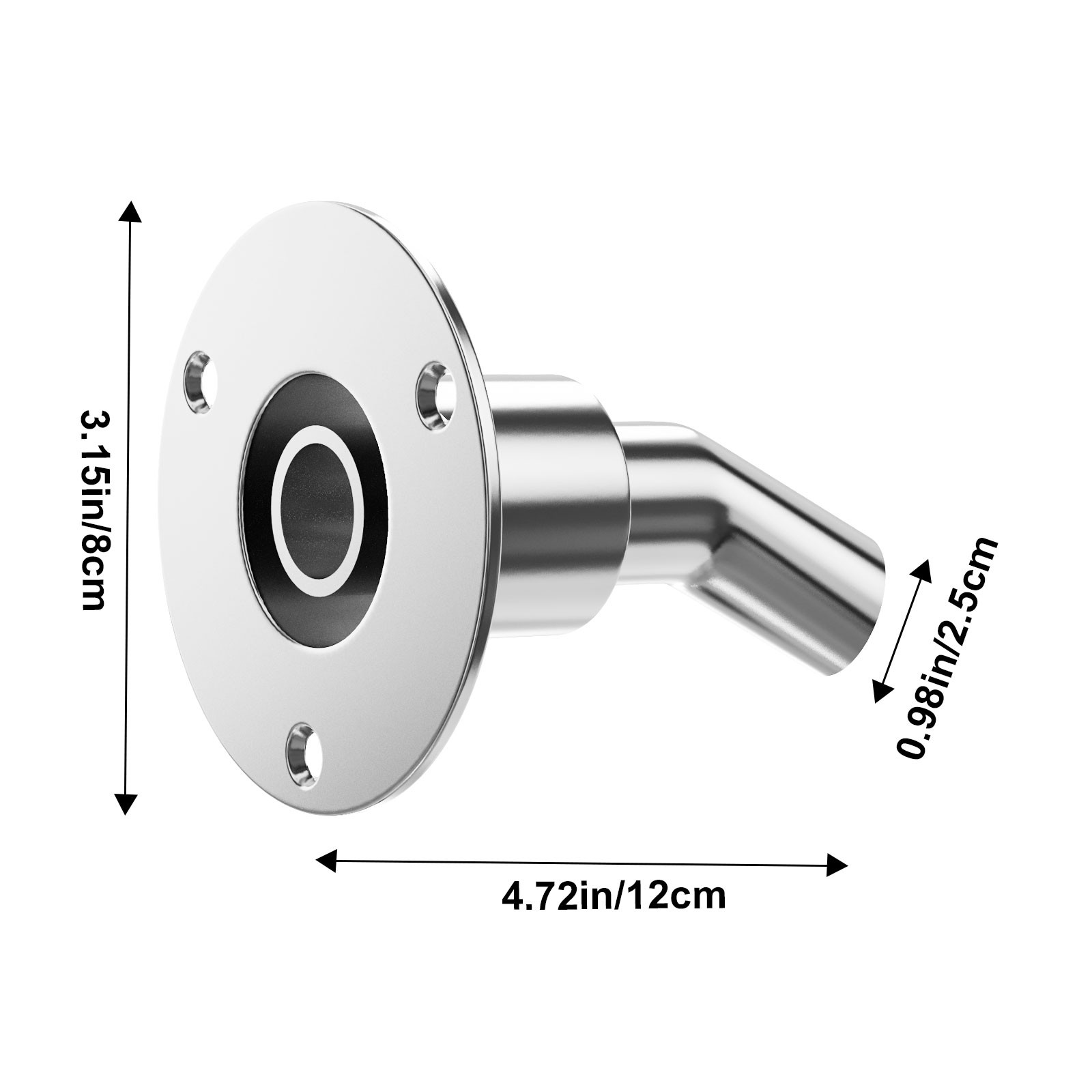 Stainless steel thru hull / exhaust skin fitting 24mm sim to Webasto Eberspacher