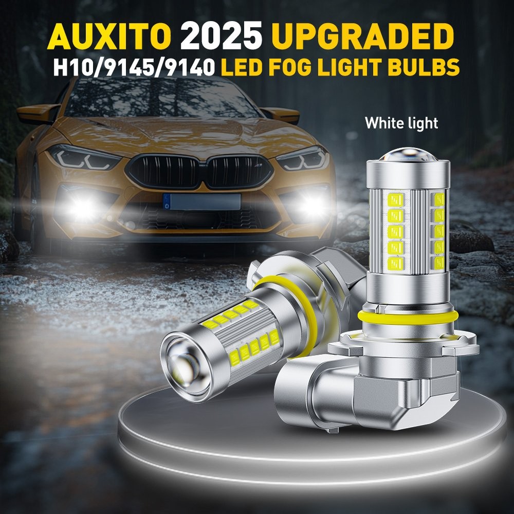 AUXITO 9145 9140 H10 LED Fog Driving Light Bulbs Super White 40000LM 6500K 100W