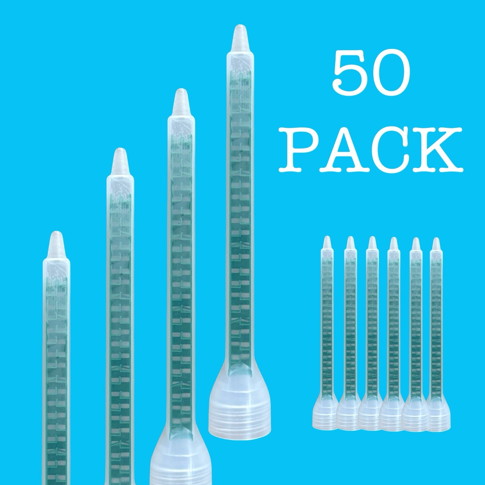 50 Pcs Mixing Nozzles AdhesiveDispenser Plastic For 7oz 10oz Cartridge 50 Pack