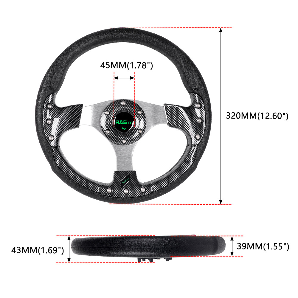13in Pane Golf Cart Steering Wheel For EZGO TXT RXV Yamaha Club Car DS Precedent
