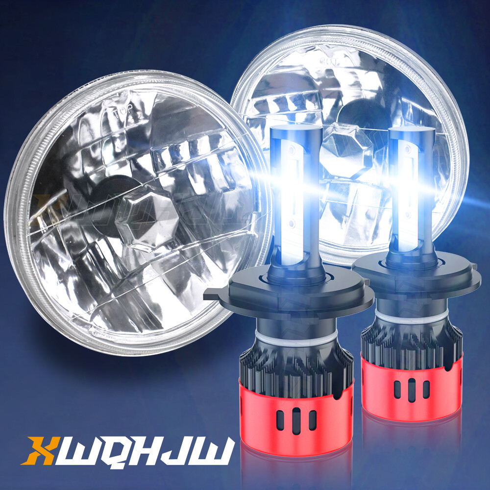 Pair 7″ Inch LED Headlights Hi/Lo Beam Fits Chevy C10 C20 Pickup LUV Camaro Nova