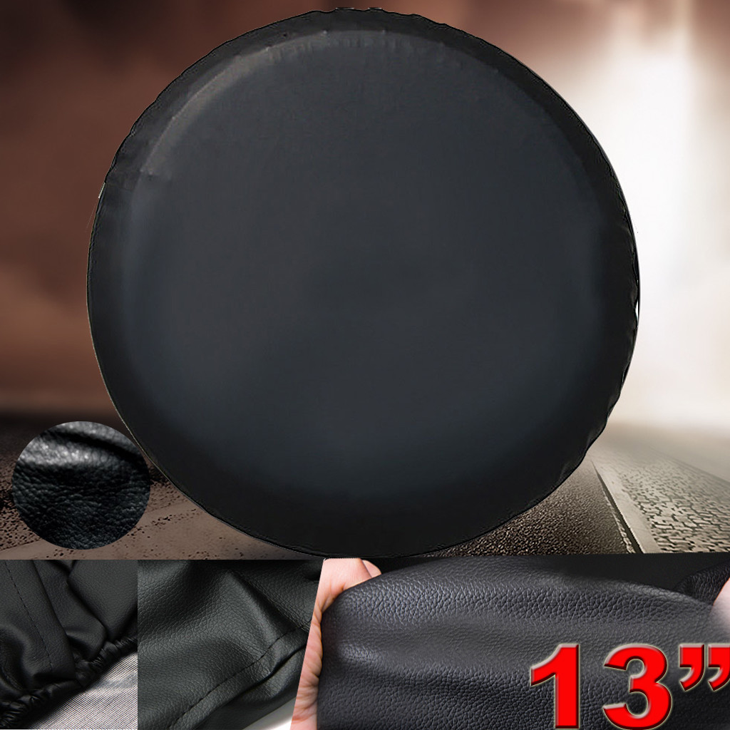 13″ DIY black Spare tire tyre Wheel Cover for trailer RV Camper Heavy Duty Vinyl