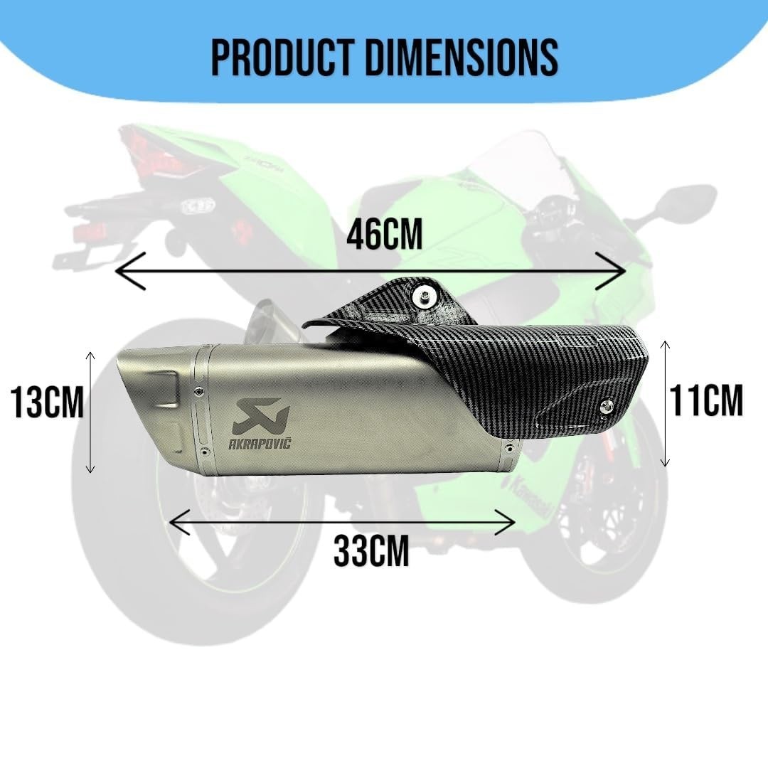Akrapovic Exhaust Full Size Slip On Muffler Silver Universal Fit Sports Silencer