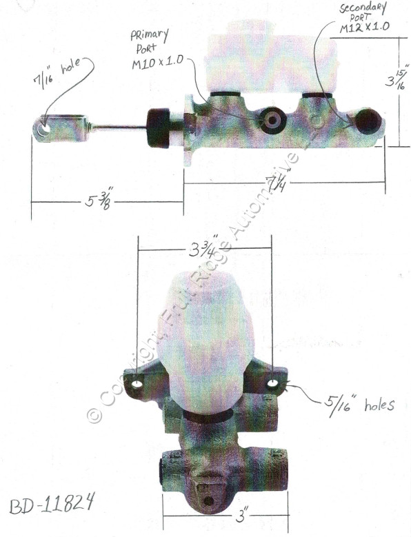 Bendix 11824 Brake Master Cylinder for 1978-1980 Fiesta Manual Brakes Only