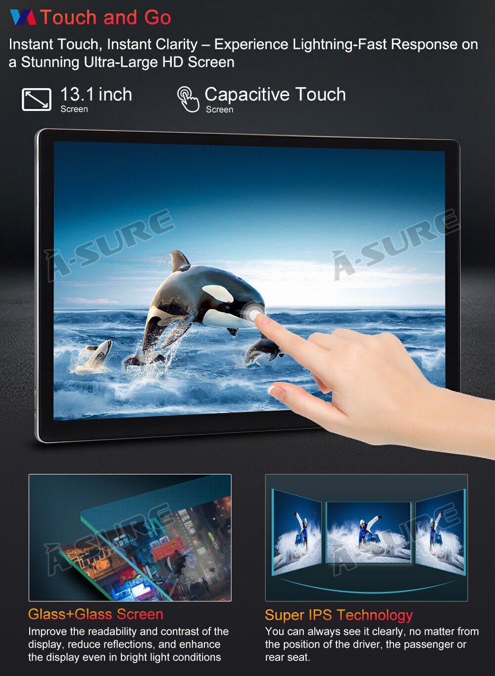 8 Core 13.1″ 2K Android 14.0 Car Radio +4G LTE CarPlay For Kia Sorento 2015-2020