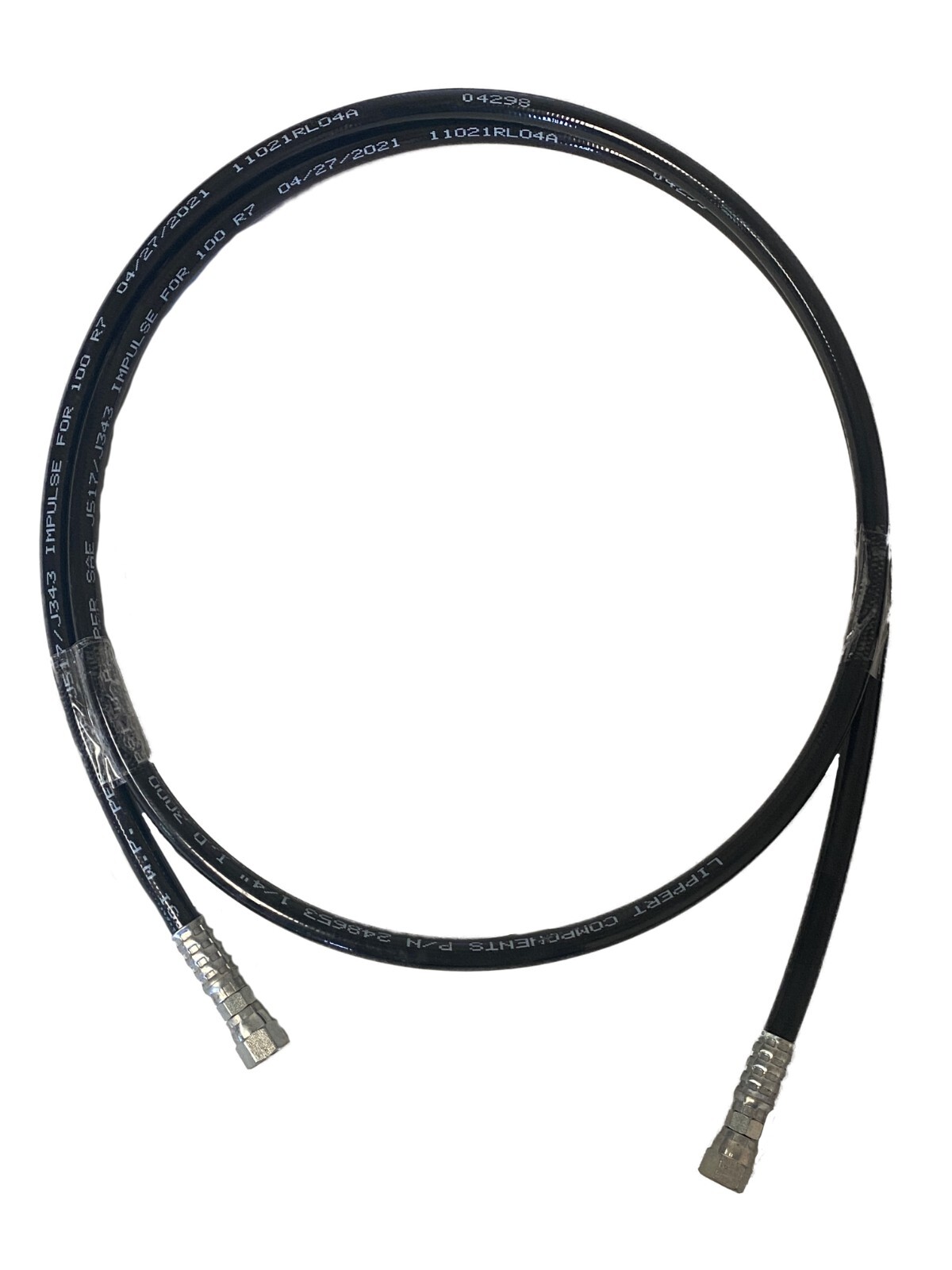 Lippert 248653 Hydraulic Hose 3000 PSI – 1/4″ #4 JIC Female Fitting – 70″ Length