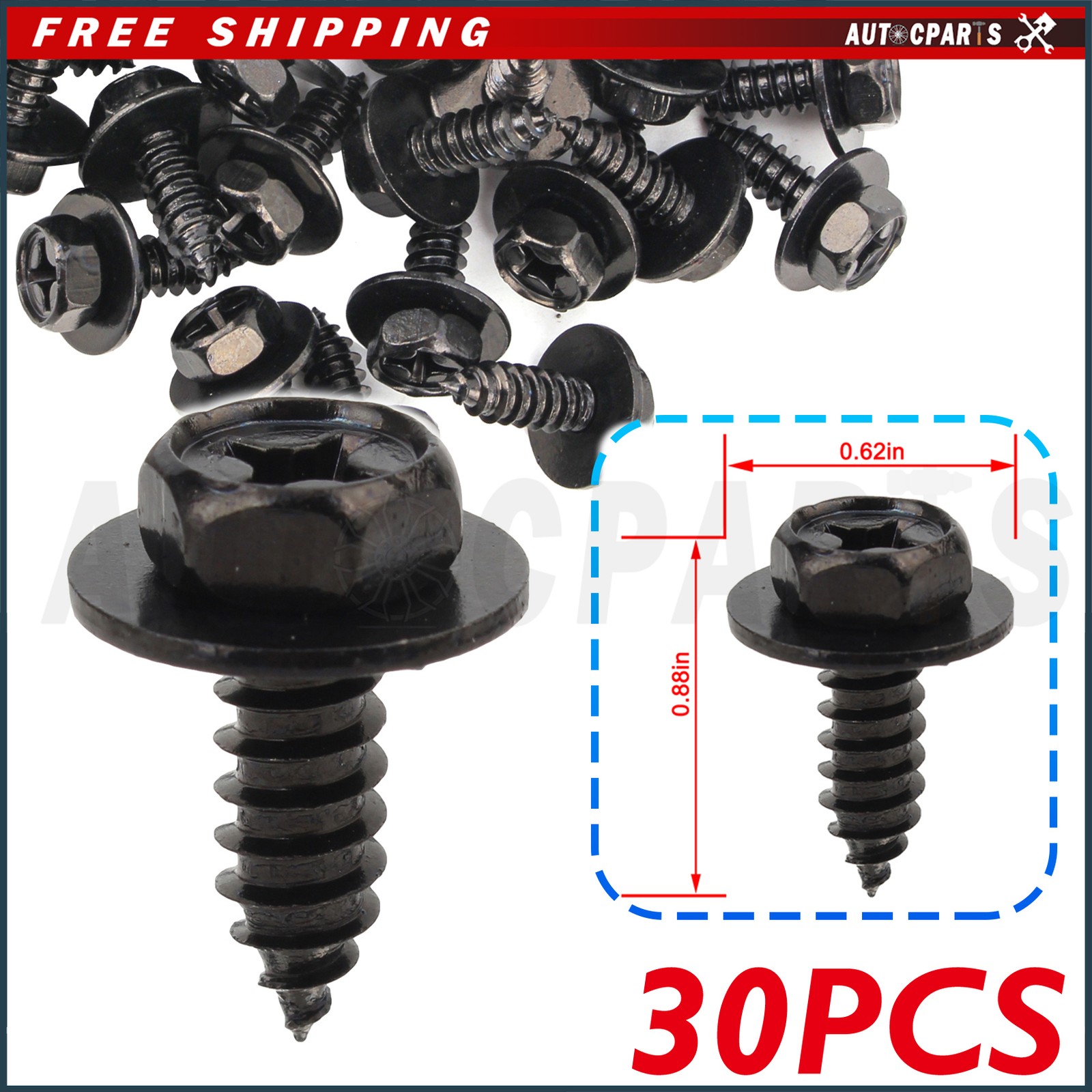 30pcs Screw Bolt Retainer Liner Under Cover Screw for Toyota 90159-60498