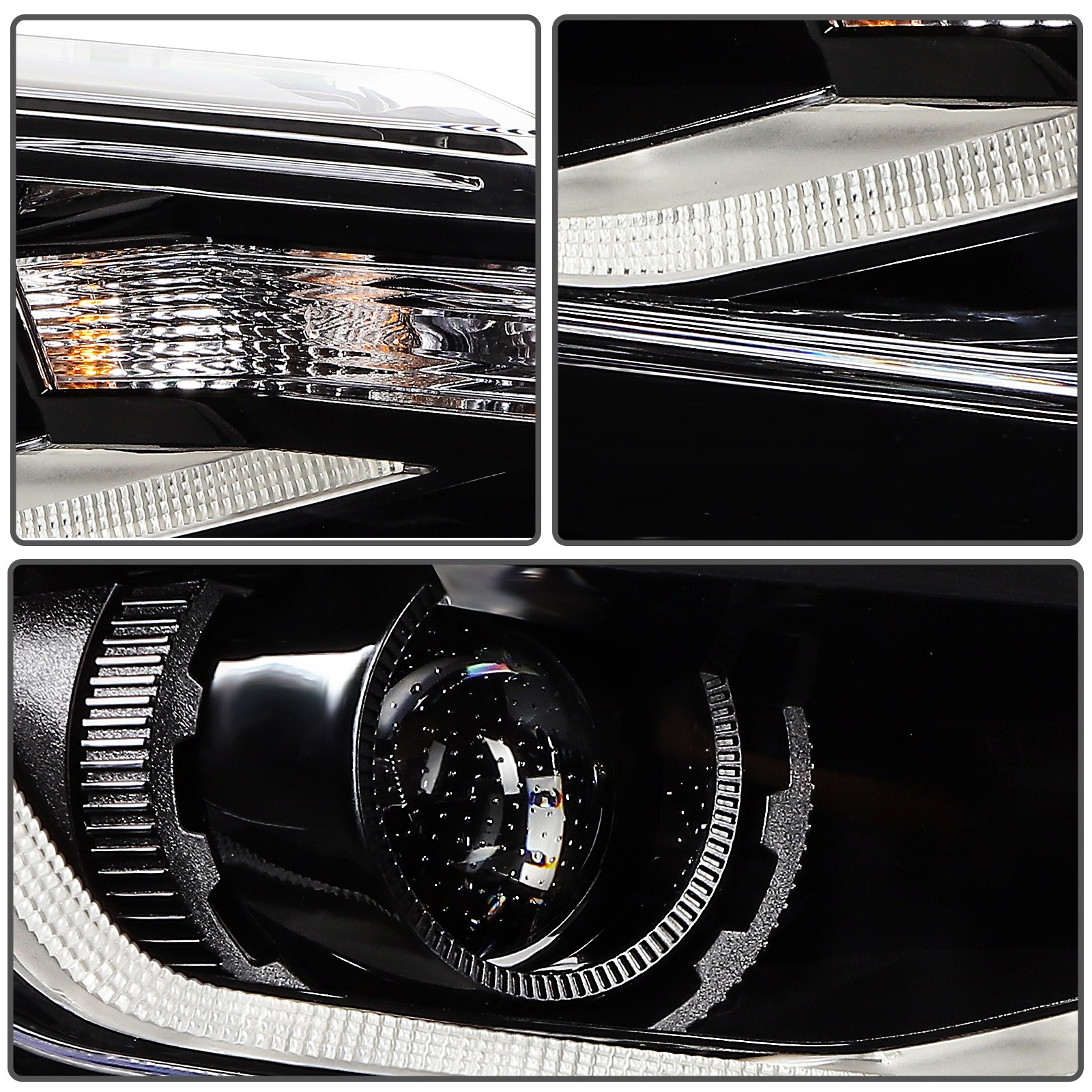 LED DRL Headlights Assembly Left+Right For 2016-18 Chevy Camaro w/Projector