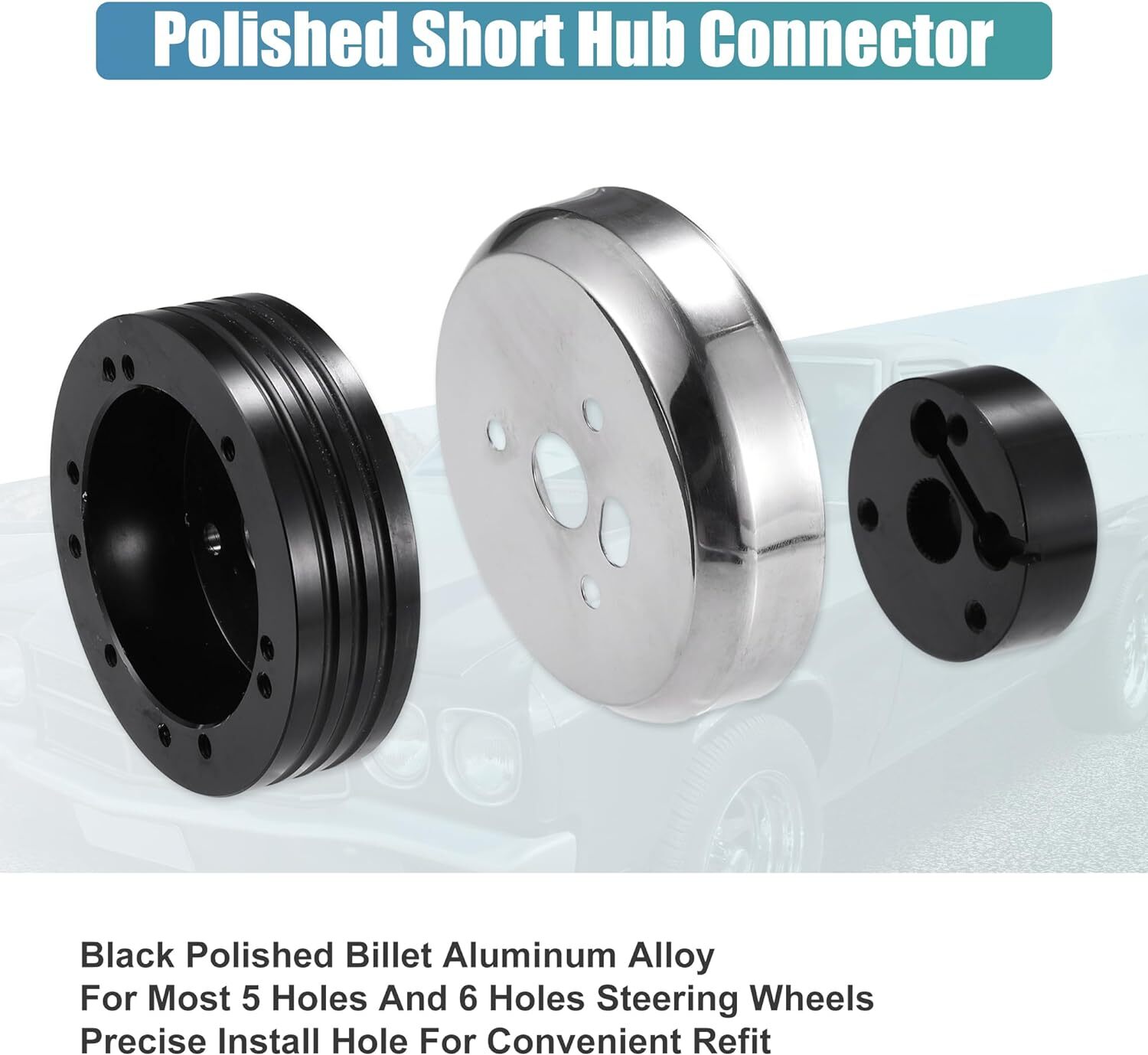 5 & 6 Hole Steering Wheel Polished Hub Adapter Flaming River Ididit For GM Chevy