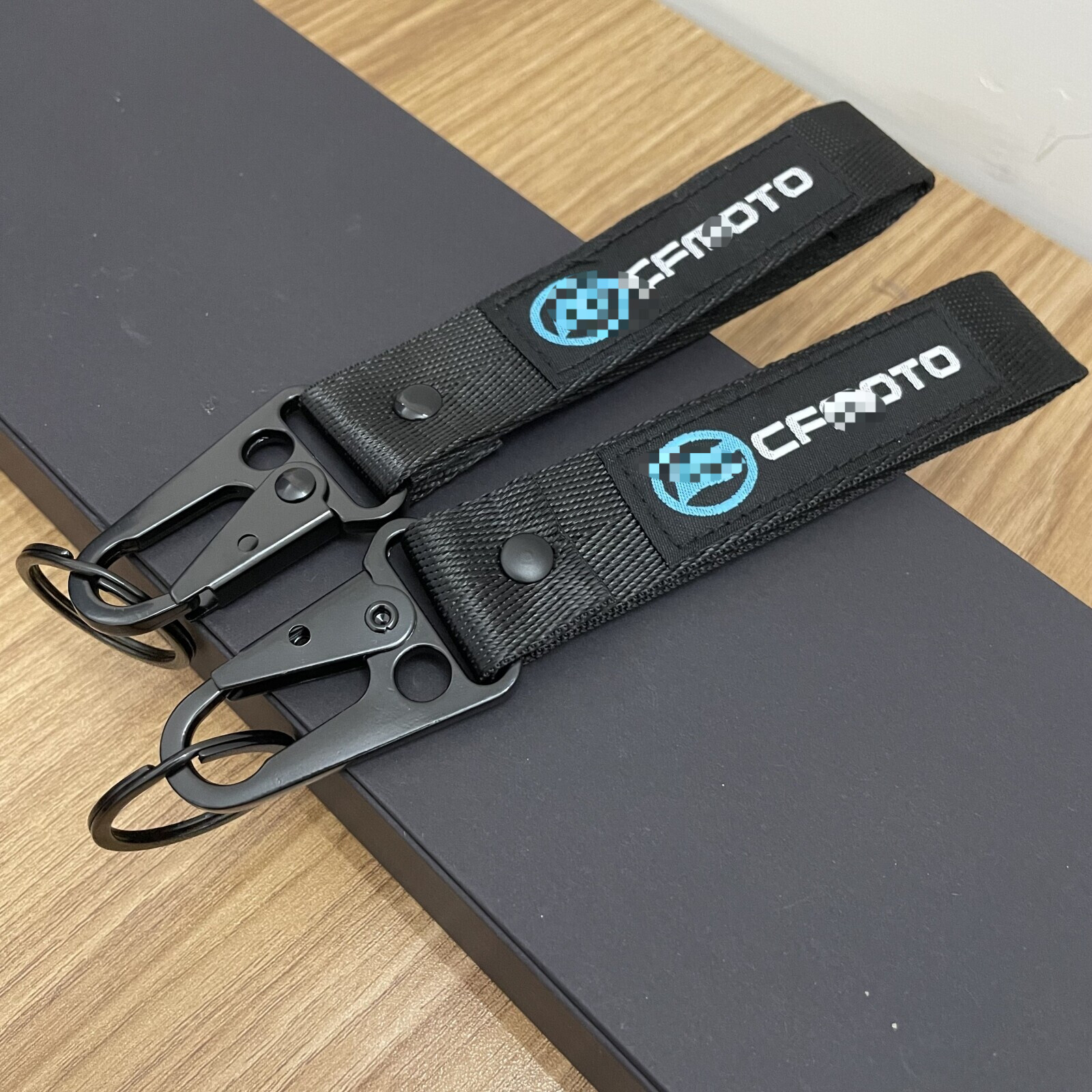 Keychain Metal Ring Hook Strap Lanyard Backpacks Black 2x For CFMOTO Racing