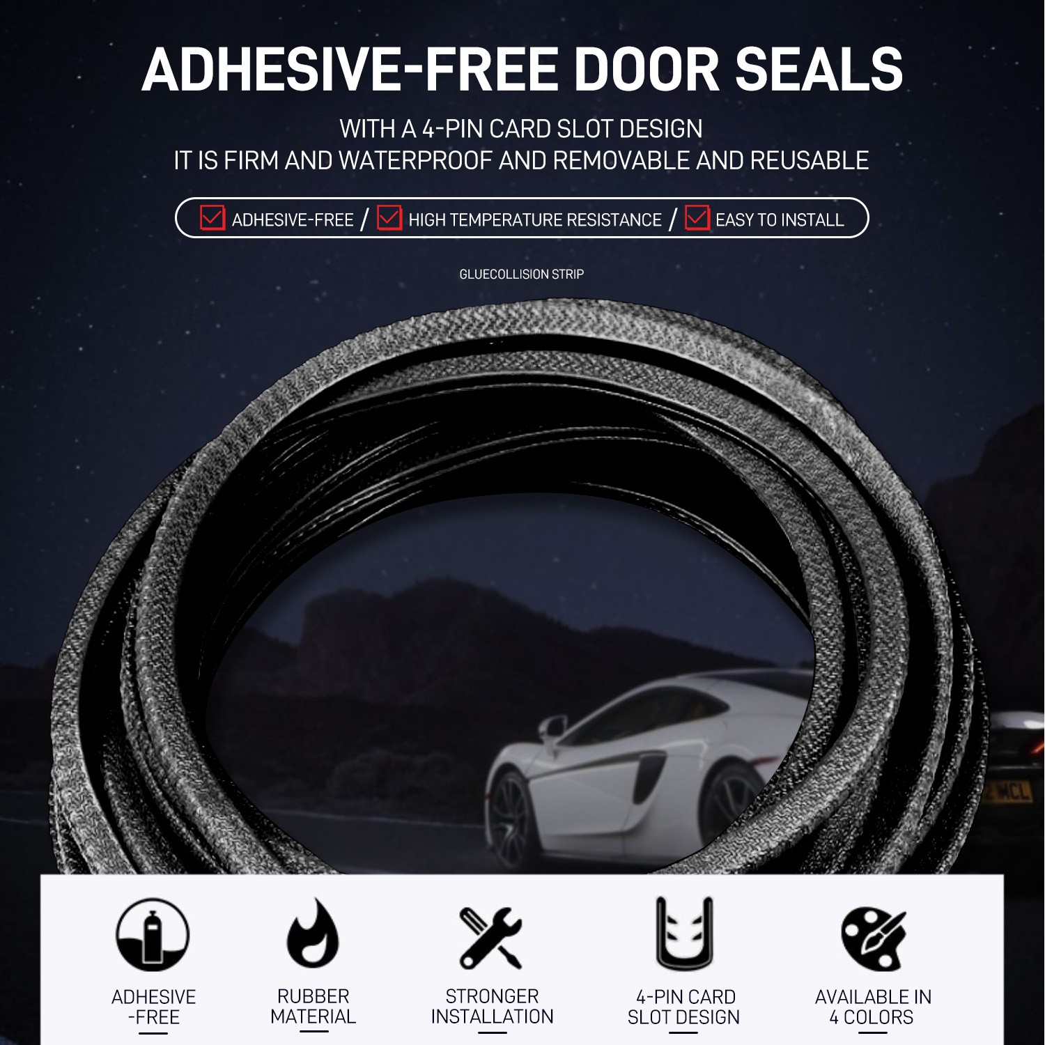 Car Door Edge Guards Edge Trim Rubber Seal Protector Rubber for Truck SUV 6M