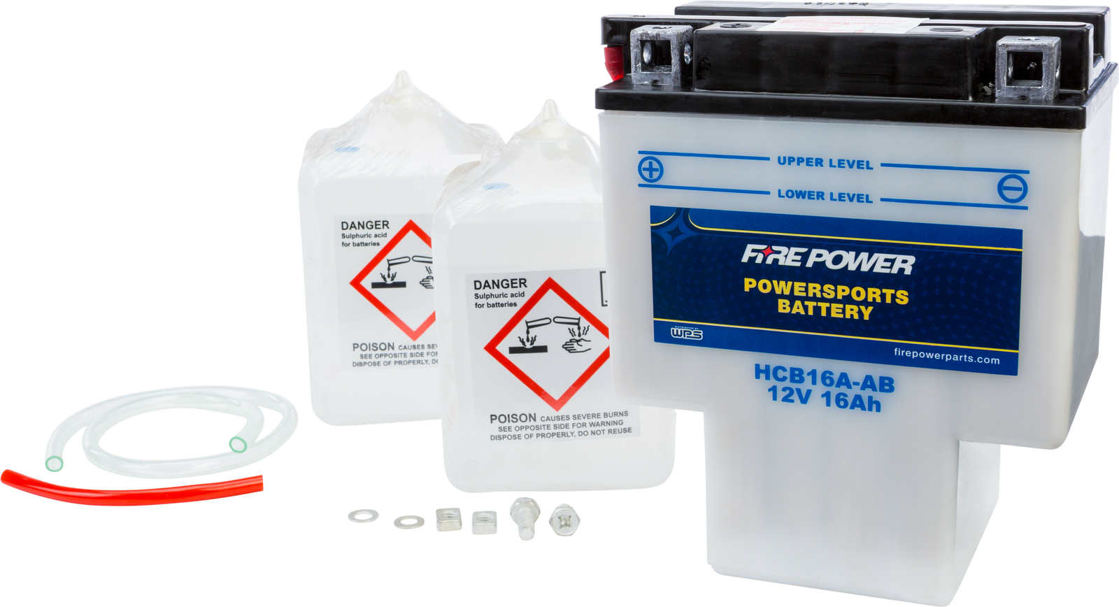 WPS Conventional 12V Heavy Duty Battery W/Acid Honda Shadow HYB16A-AB HCB16A-AB