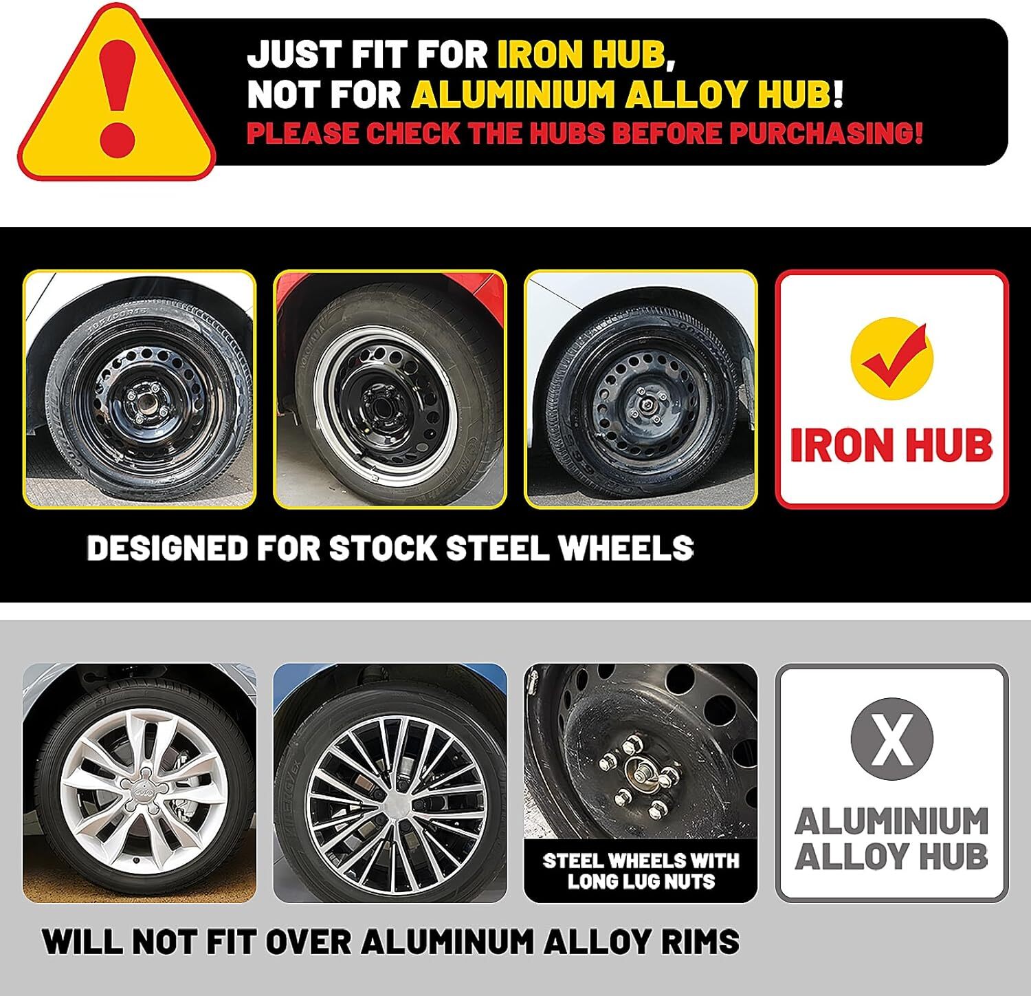 14″ Set of 4 Silver Wheel Covers Snap On Full Hub Caps fits R14 Tire Steel Rim