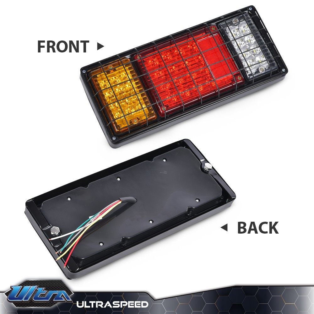 Pair Trailer Tail Light Kit 40 LED Running Brake Turn Signals Reverse lights